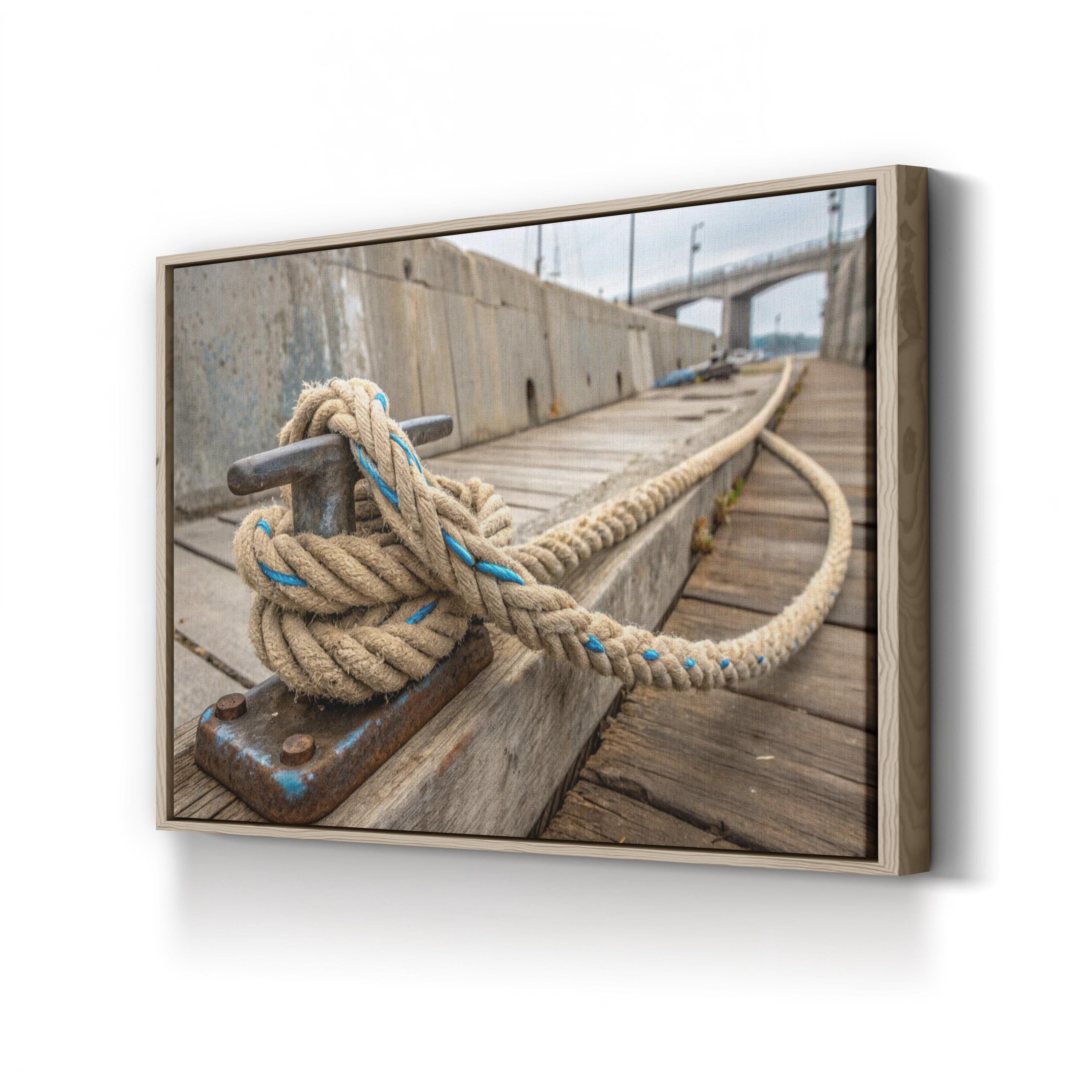 Nautical Rope Dock – Vintage Photography Wall Art | Coastal Seaside Canvas Print