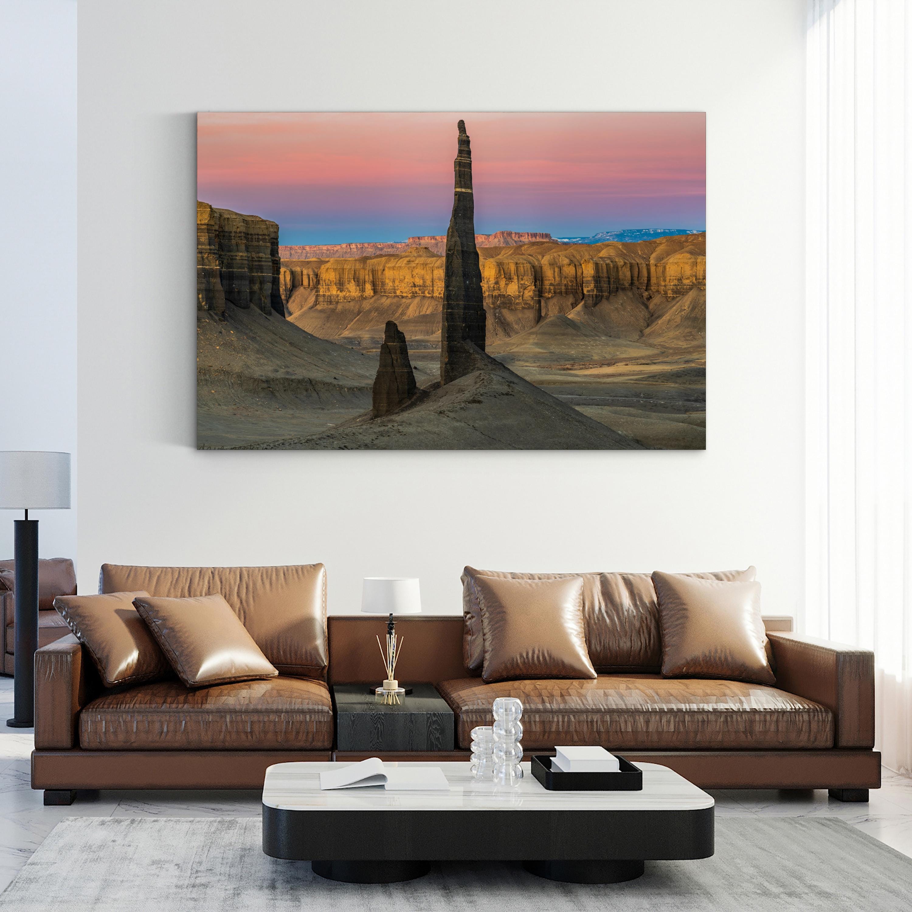 Desert Sunset Rock Pinnacle – Vintage Photography Wall Art | Landscape Canvas Print