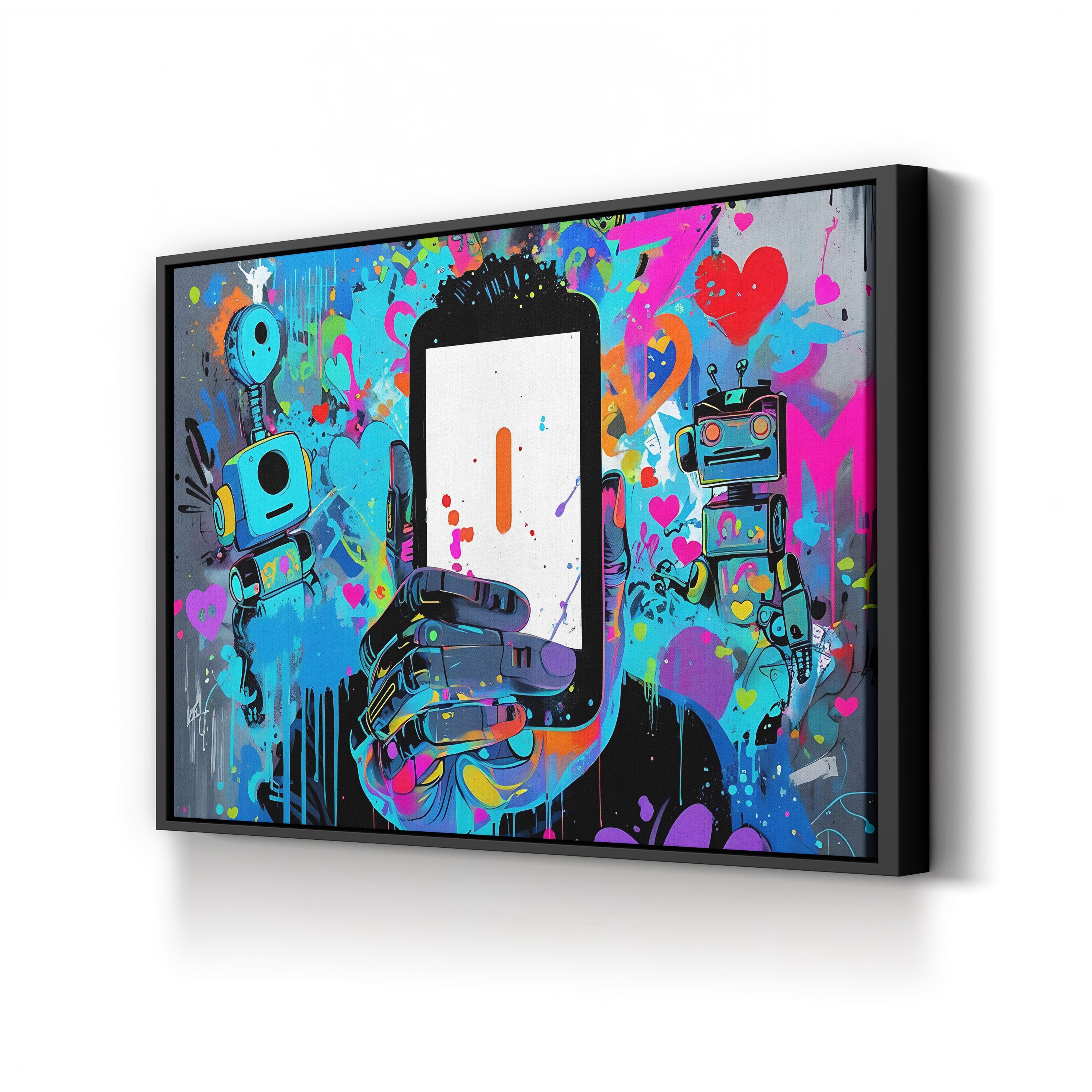 Smile Graffiti – Period Illustration Wall Art | Colorful Pop Art Canvas Print