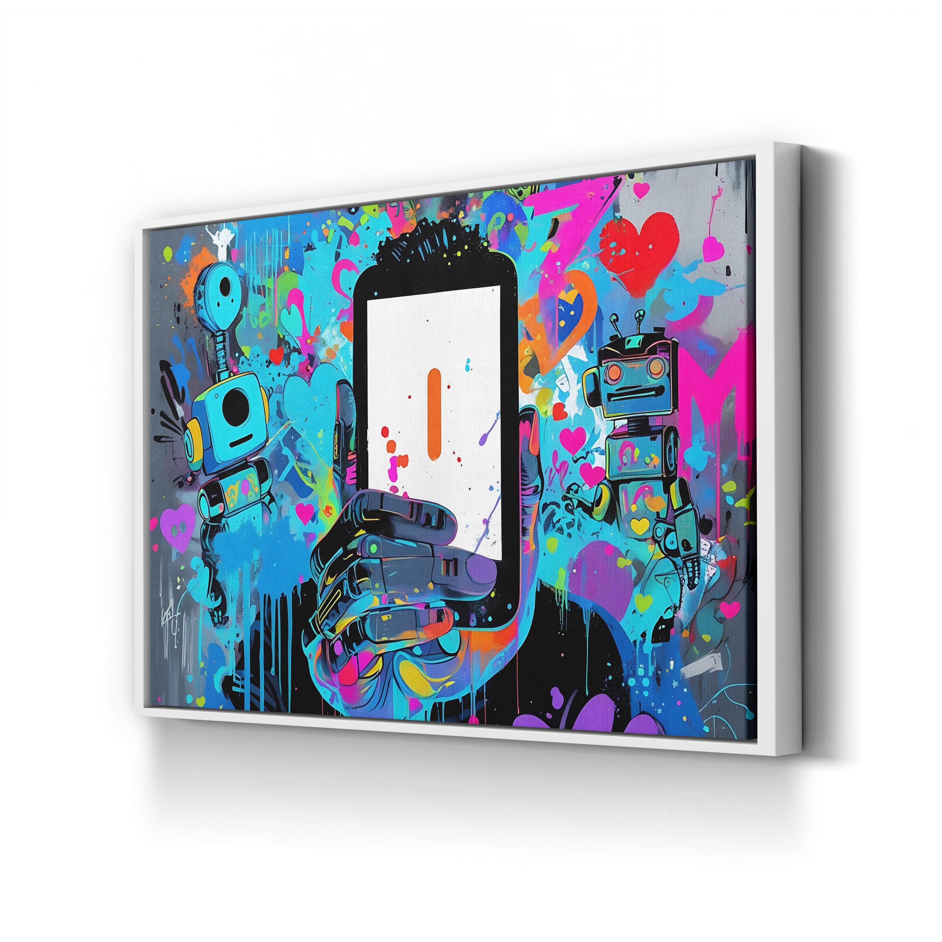 Smile Graffiti – Period Illustration Wall Art | Colorful Pop Art Canvas Print