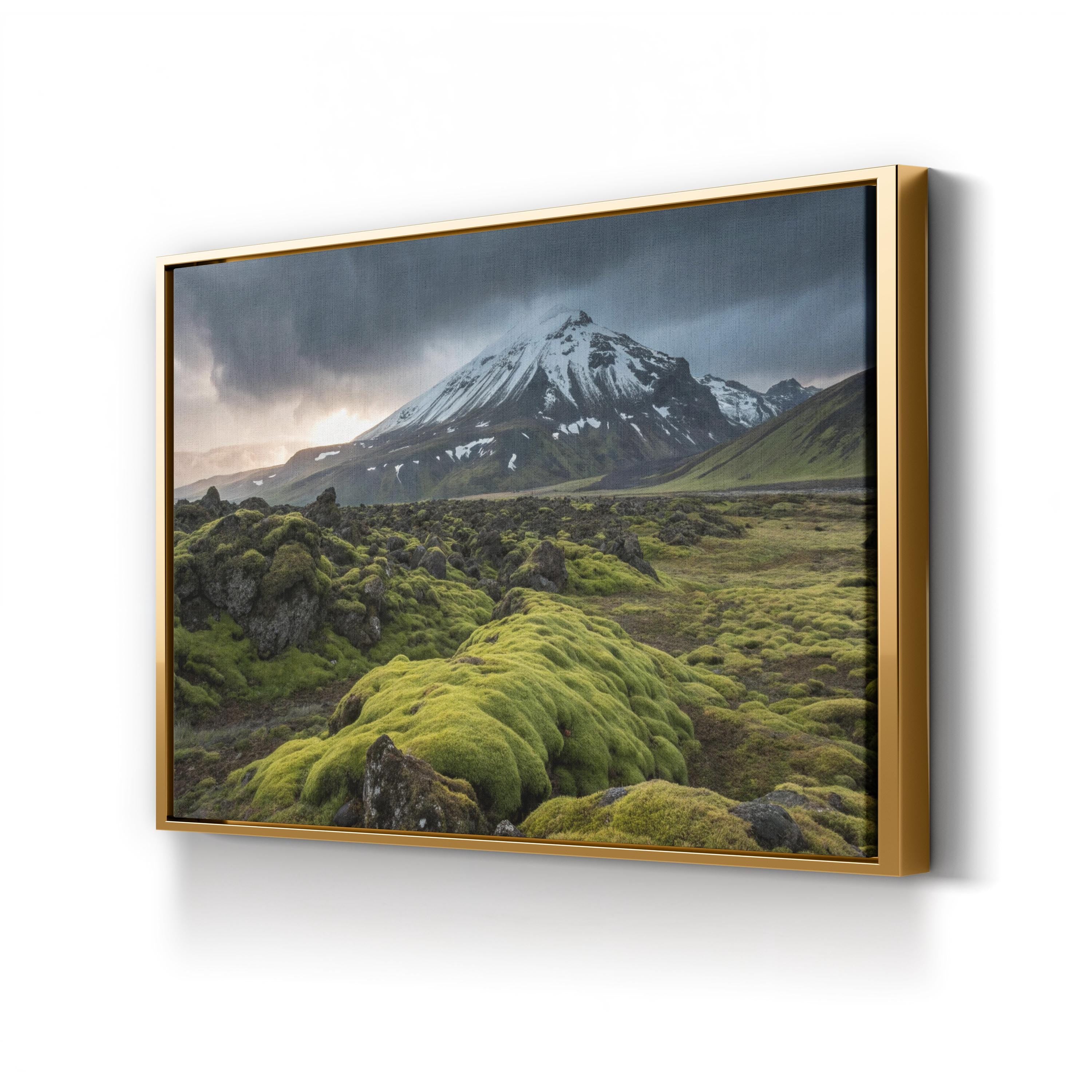 Iceland Snowy Mountain – Vintage Photography Wall Art | Rugged Landscape Canvas Print