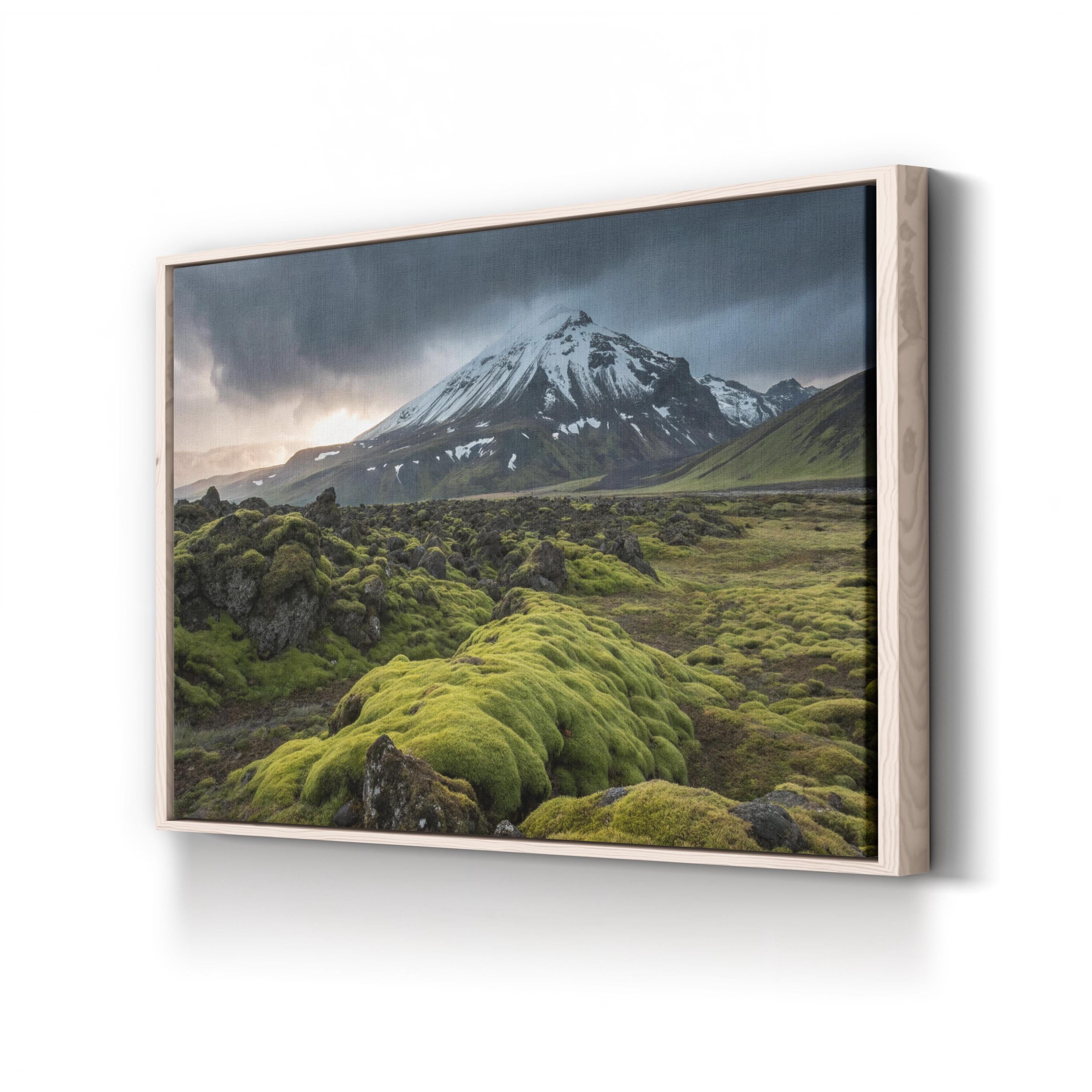 Iceland Snowy Mountain – Vintage Photography Wall Art | Rugged Landscape Canvas Print