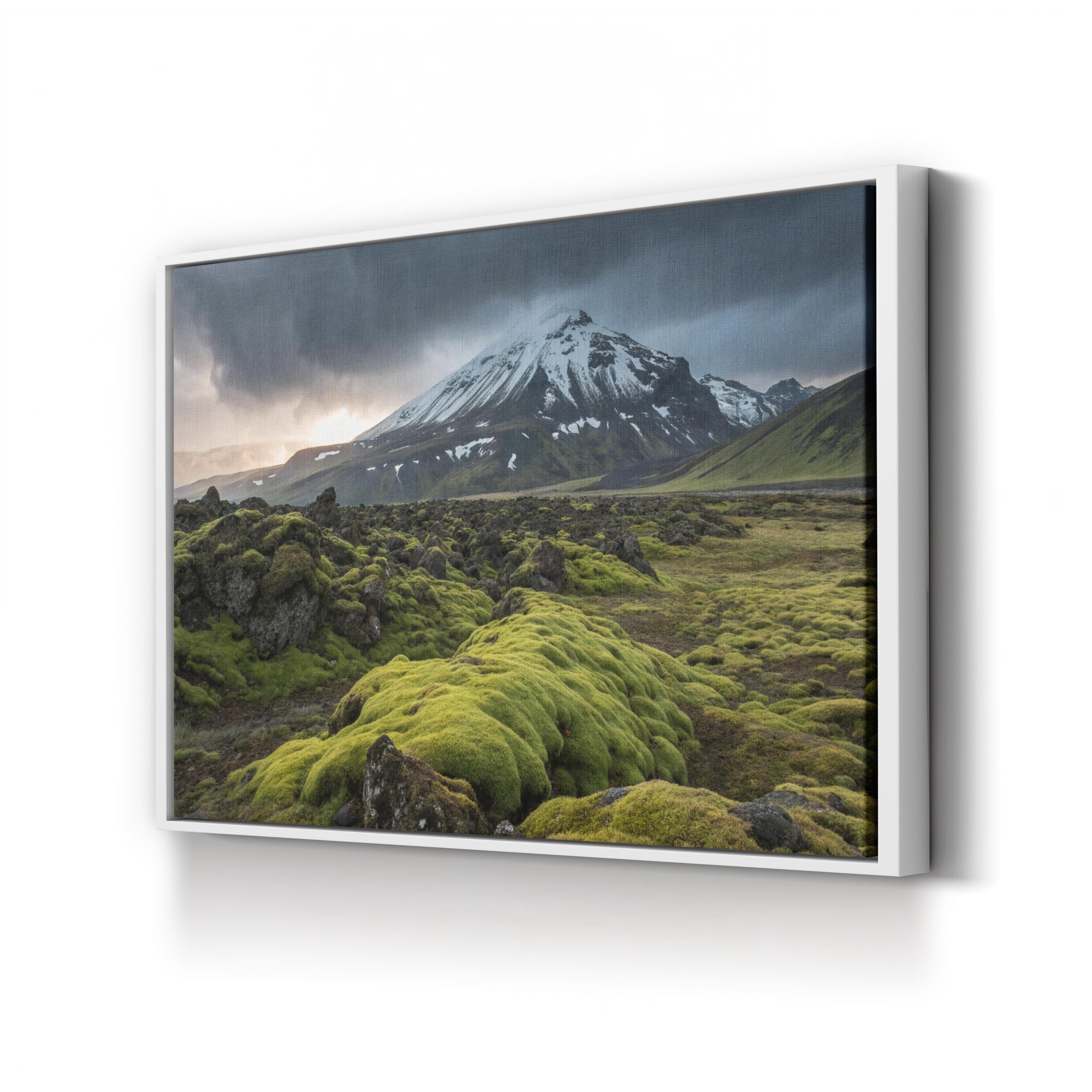 Iceland Snowy Mountain – Vintage Photography Wall Art | Rugged Landscape Canvas Print