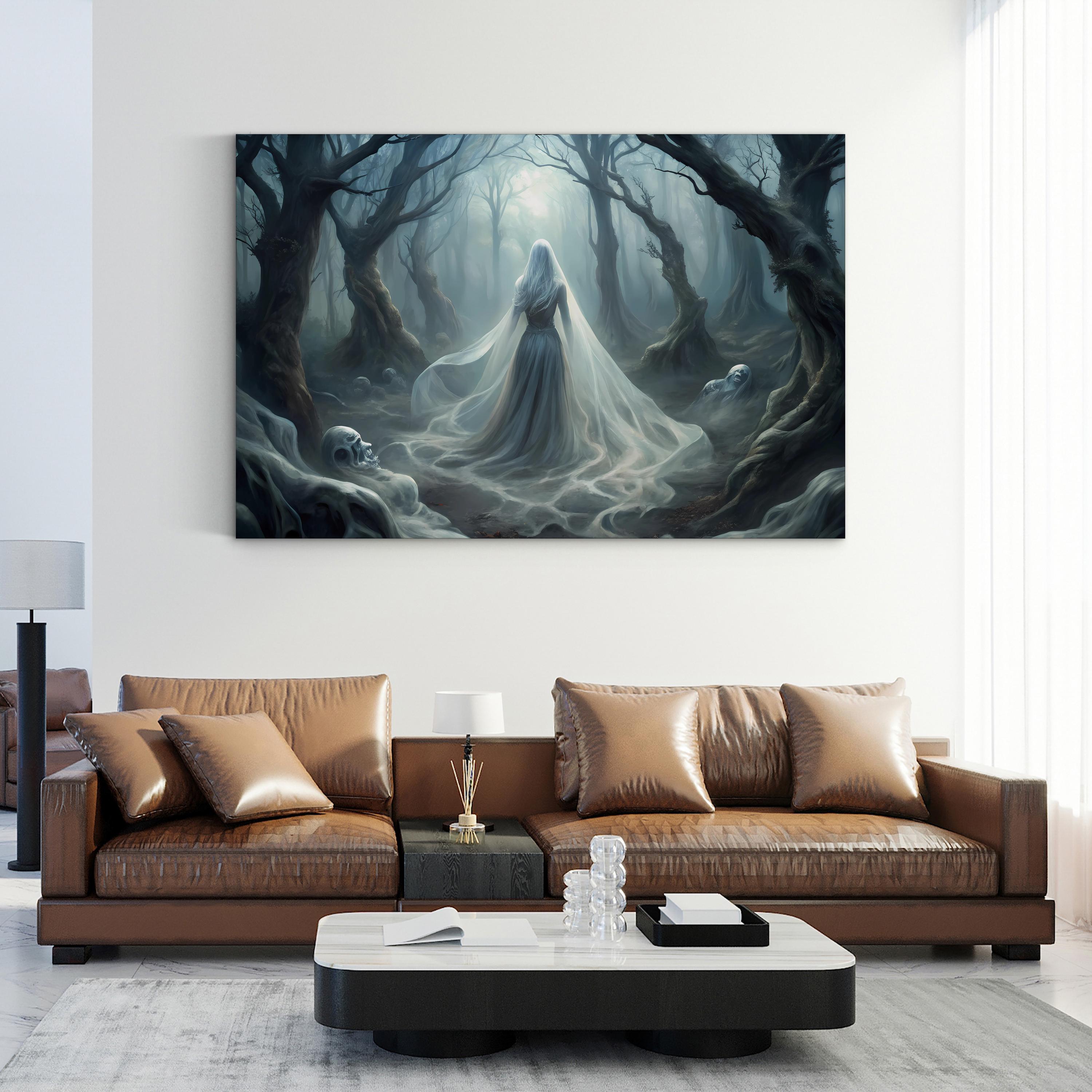 Mystical Forest – Period Illustration Wall Art | Ethereal Woodland Canvas Print