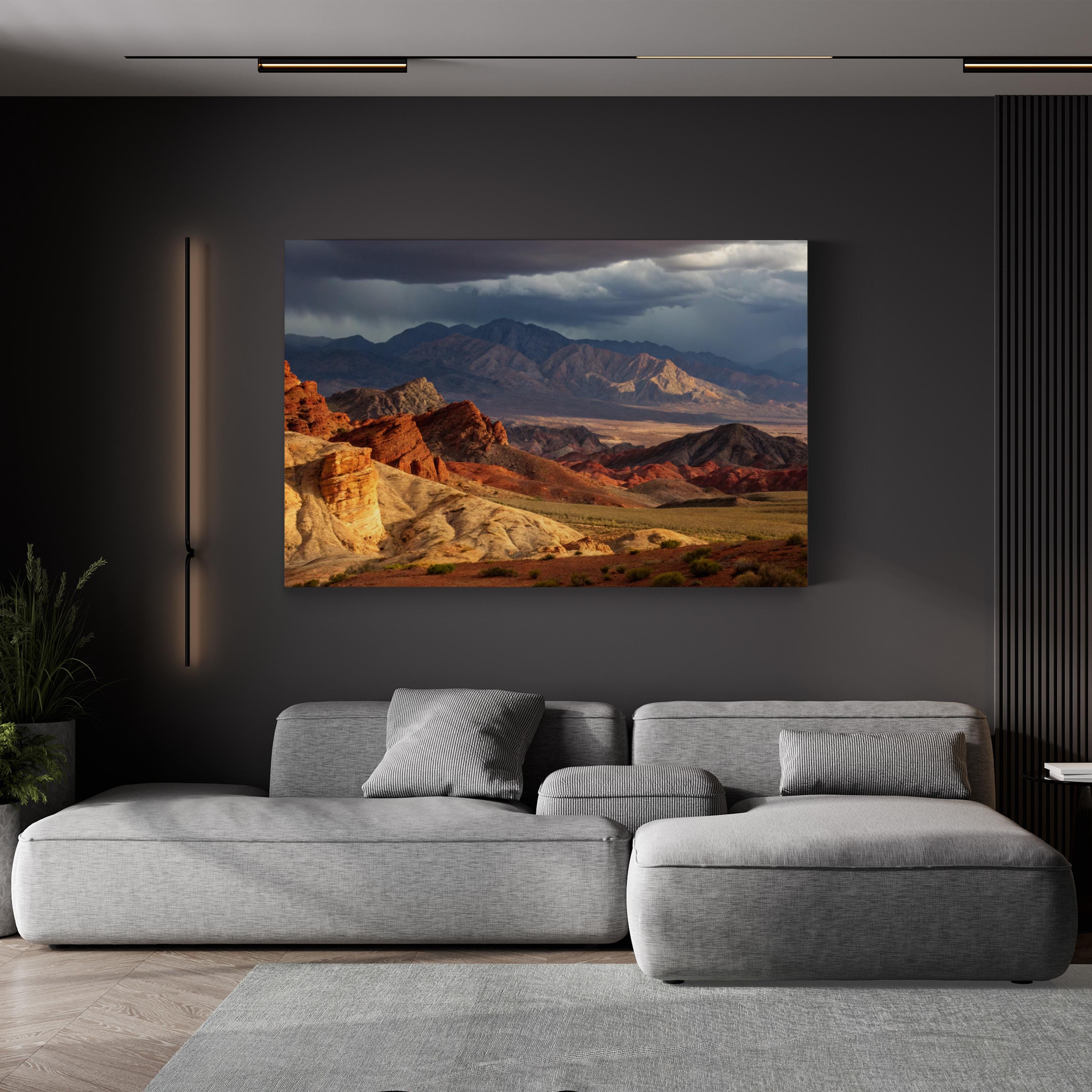 Desert Mountain Rock Formations – Vintage Photography Wall Art | Landscape Canvas Print