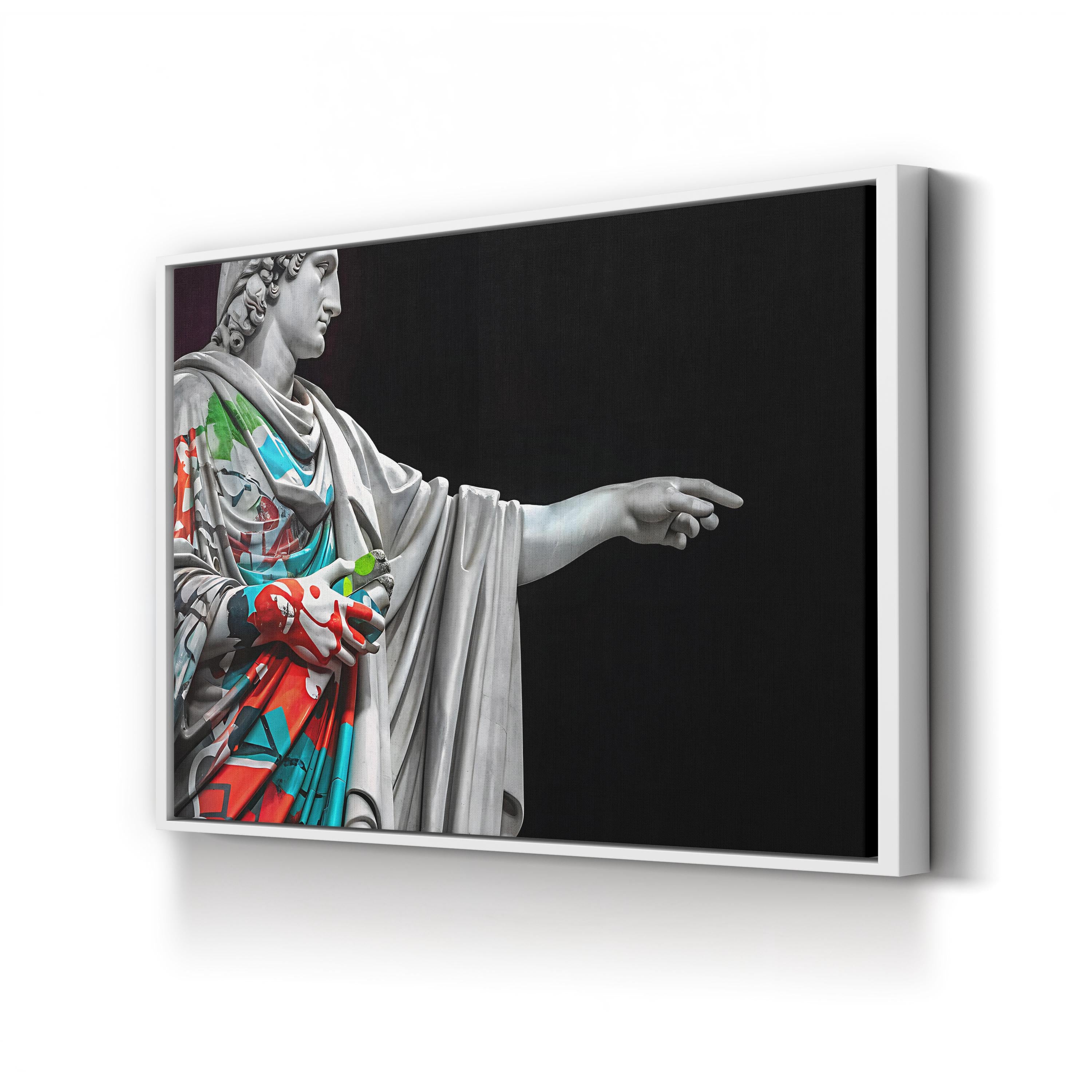 Statue of Trust Graffiti – Period Illustration Wall Art | Modern Urban Canvas Print