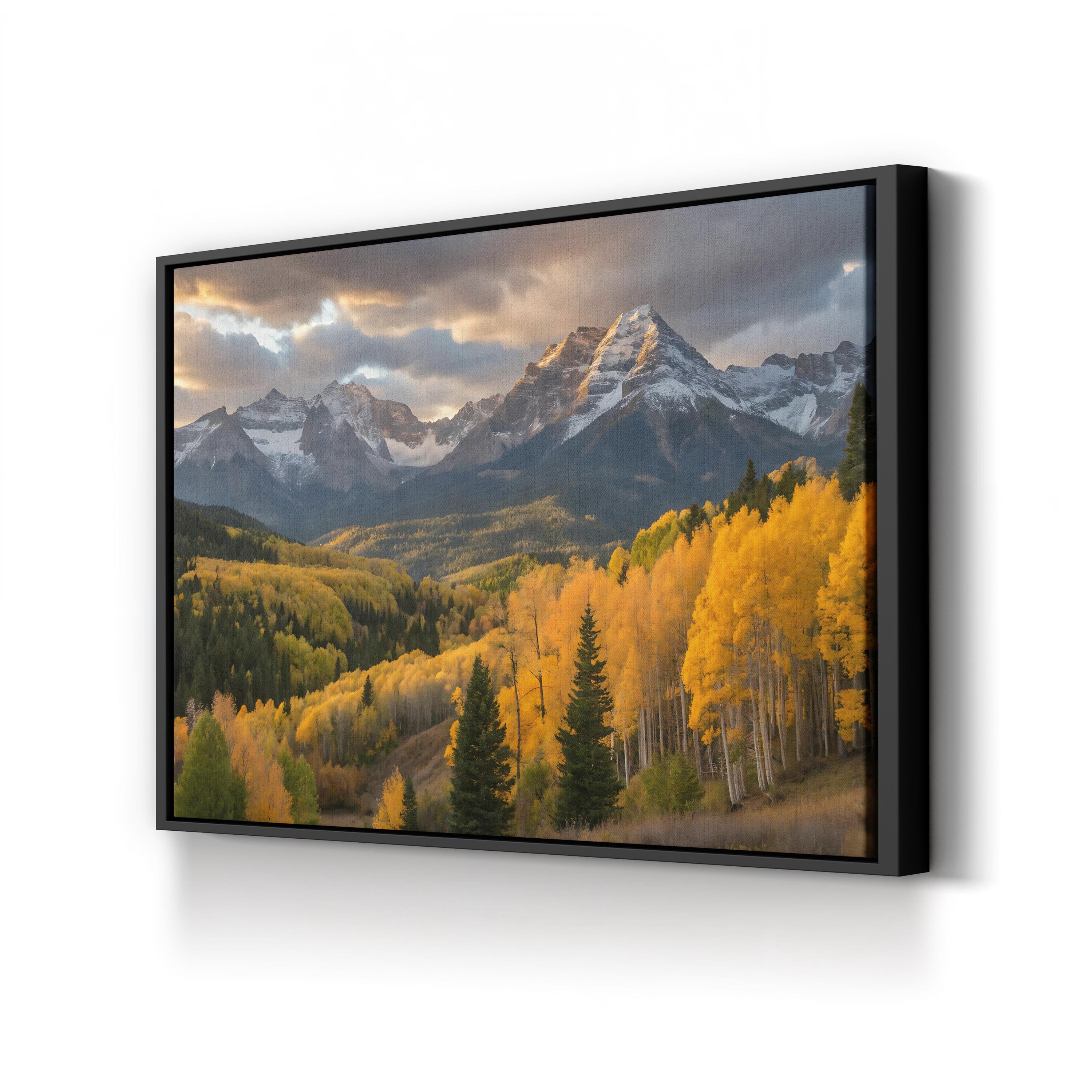 Golden Aspen Mountain – Vintage Photography Wall Art | Autumn Landscape Canvas Print