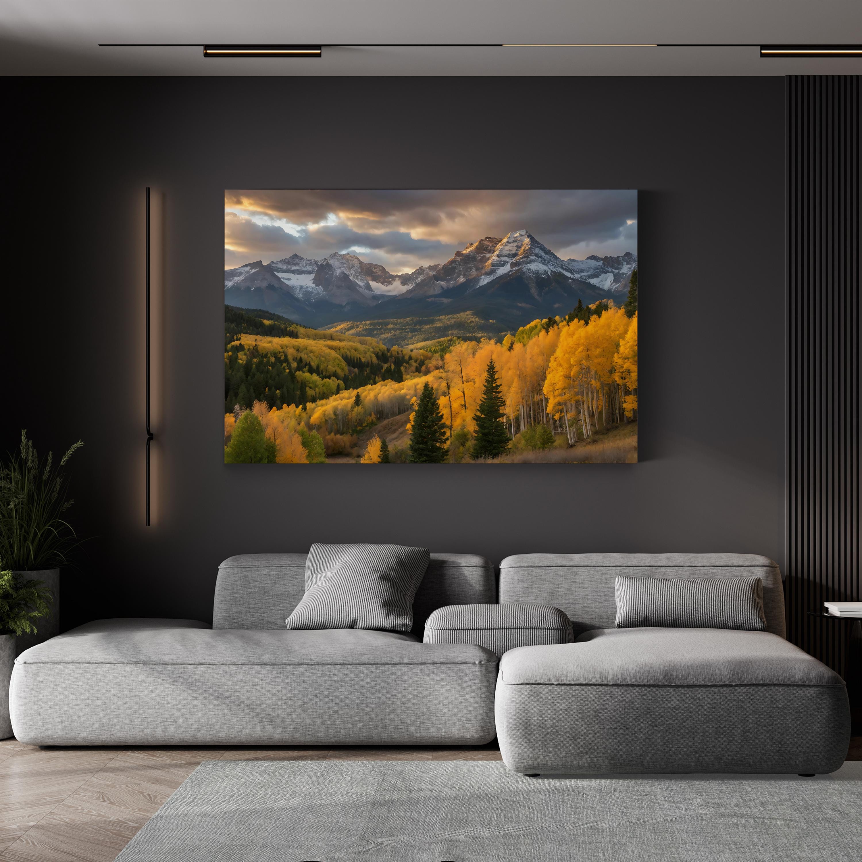 Golden Aspen Mountain – Vintage Photography Wall Art | Autumn Landscape Canvas Print