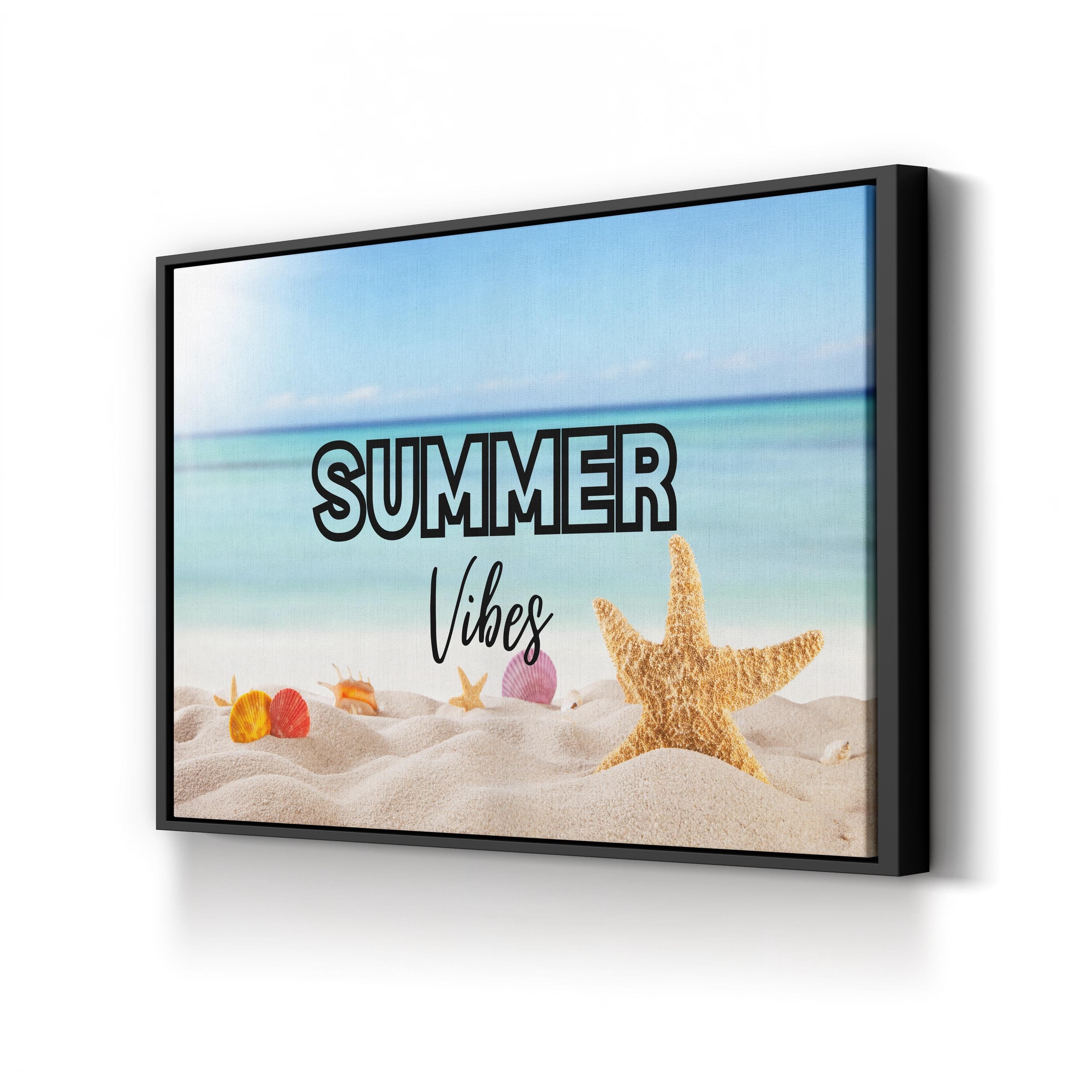 Coastal Canvas Print — Summer Beach Vibes Ocean Typography Art