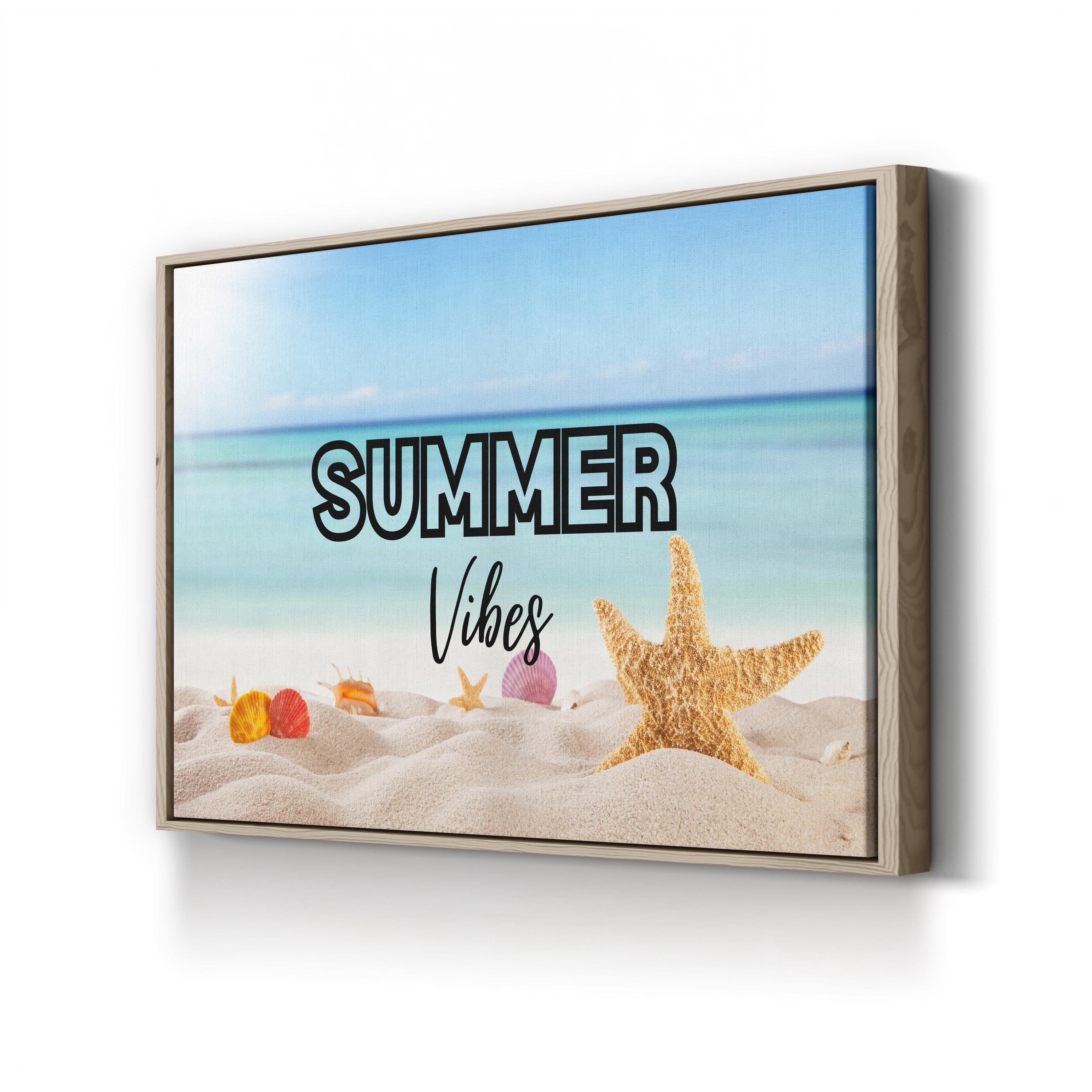 Coastal Canvas Print — Summer Beach Vibes Ocean Typography Art