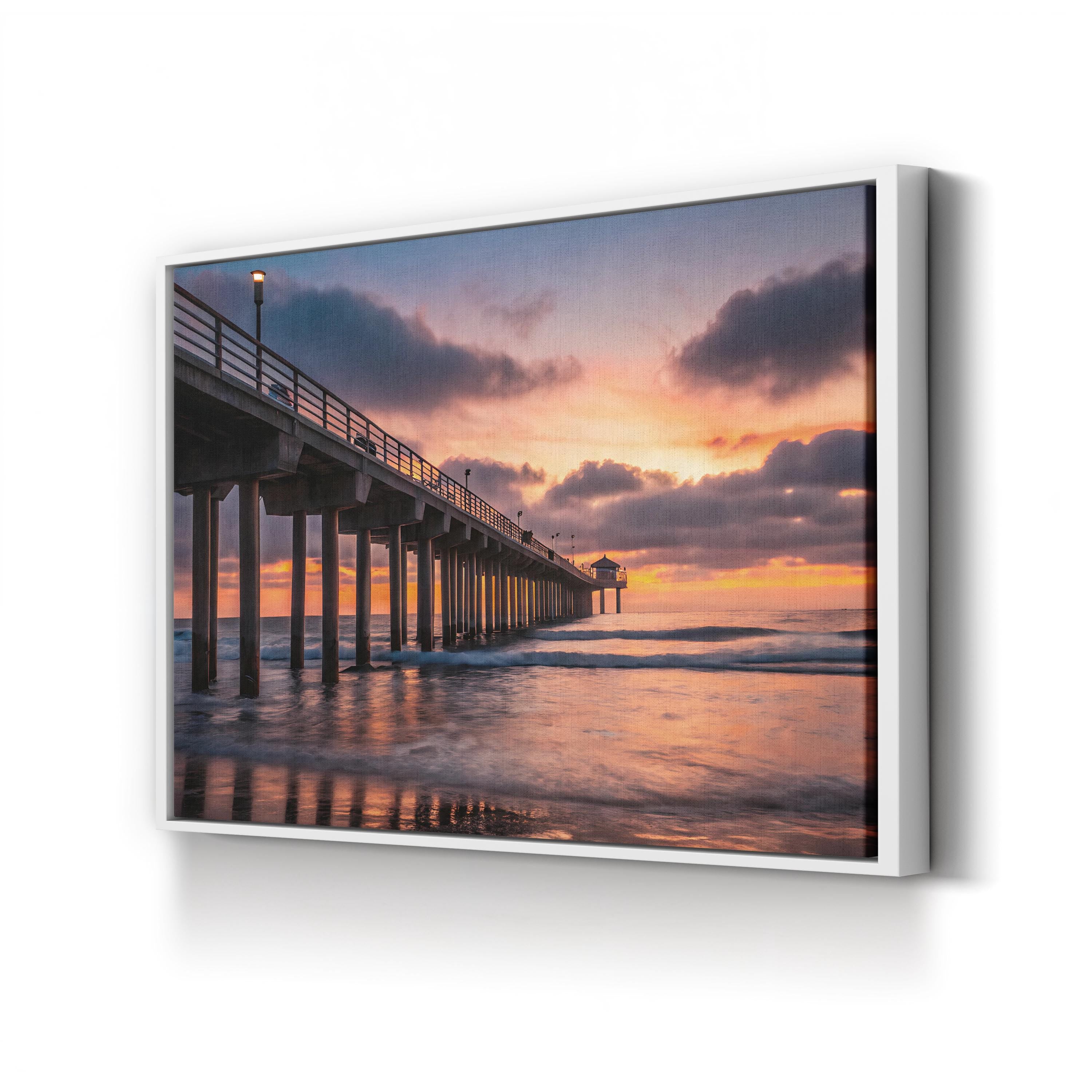 Sunset Dream, Oceanside Pier, Oceanside, California Canvas Print: Coastal Beach House Decor
