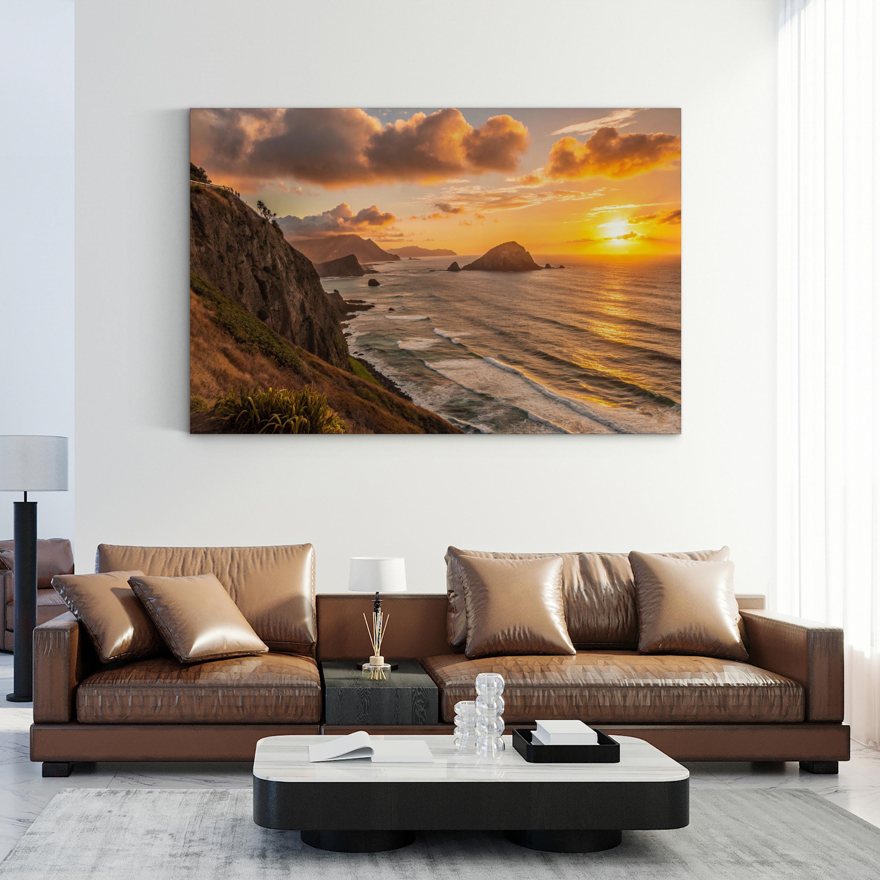 Sunset Vista Canvas Print – Coastal Landscape Framed Wall Art