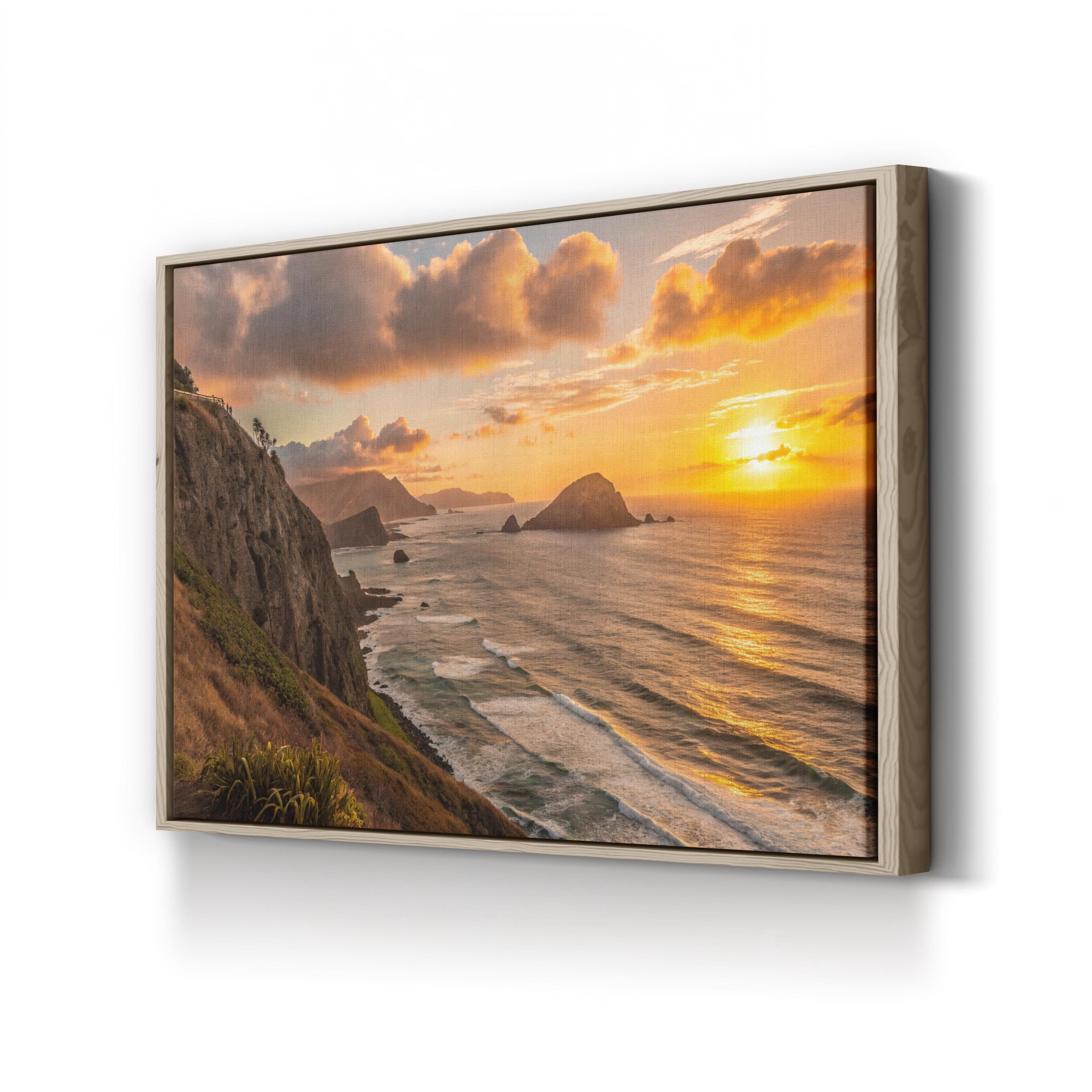 Sunset Vista Canvas Print – Coastal Landscape Framed Wall Art