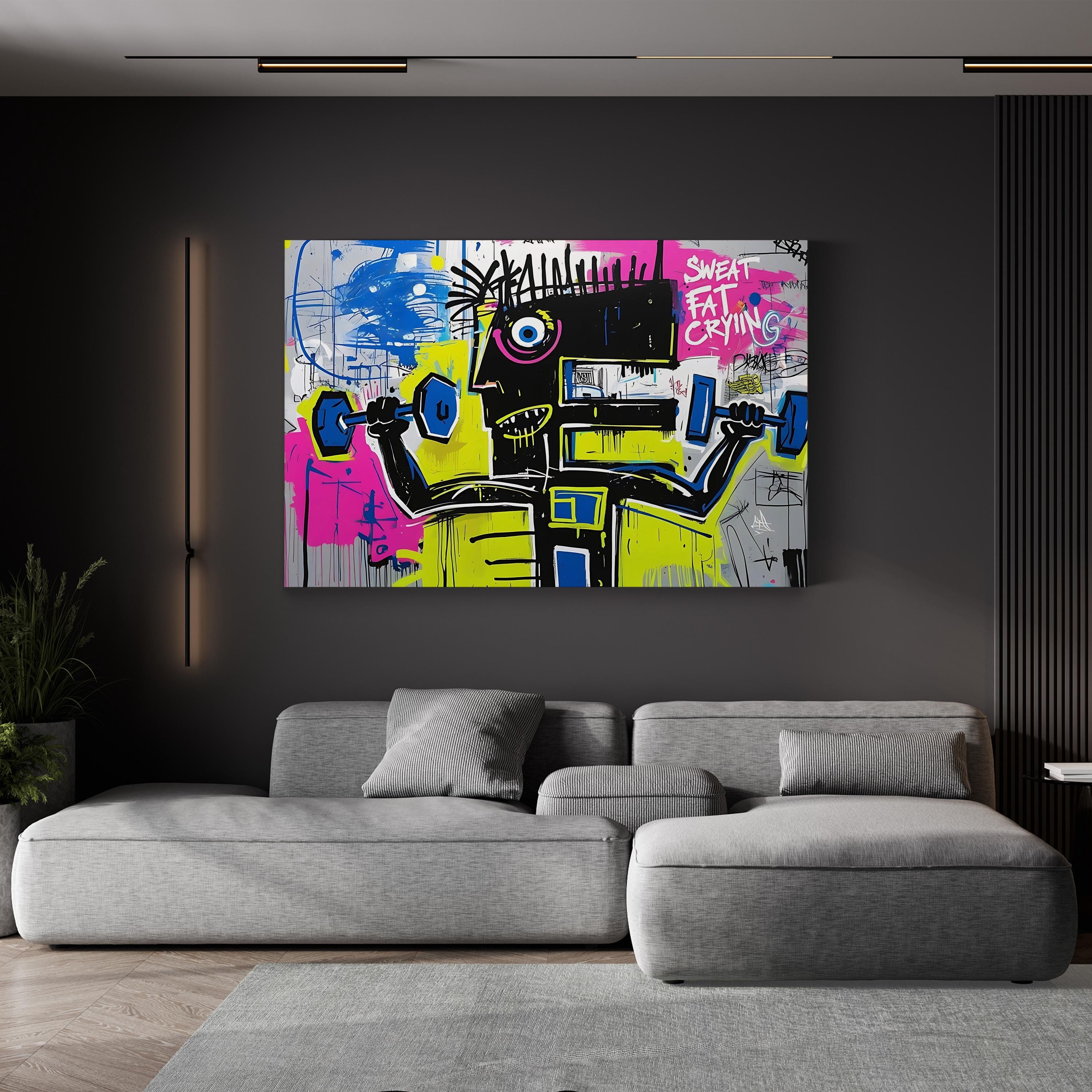 Motivational Gym Quote – Period Illustration Wall Art | Bold Typography Canvas Print