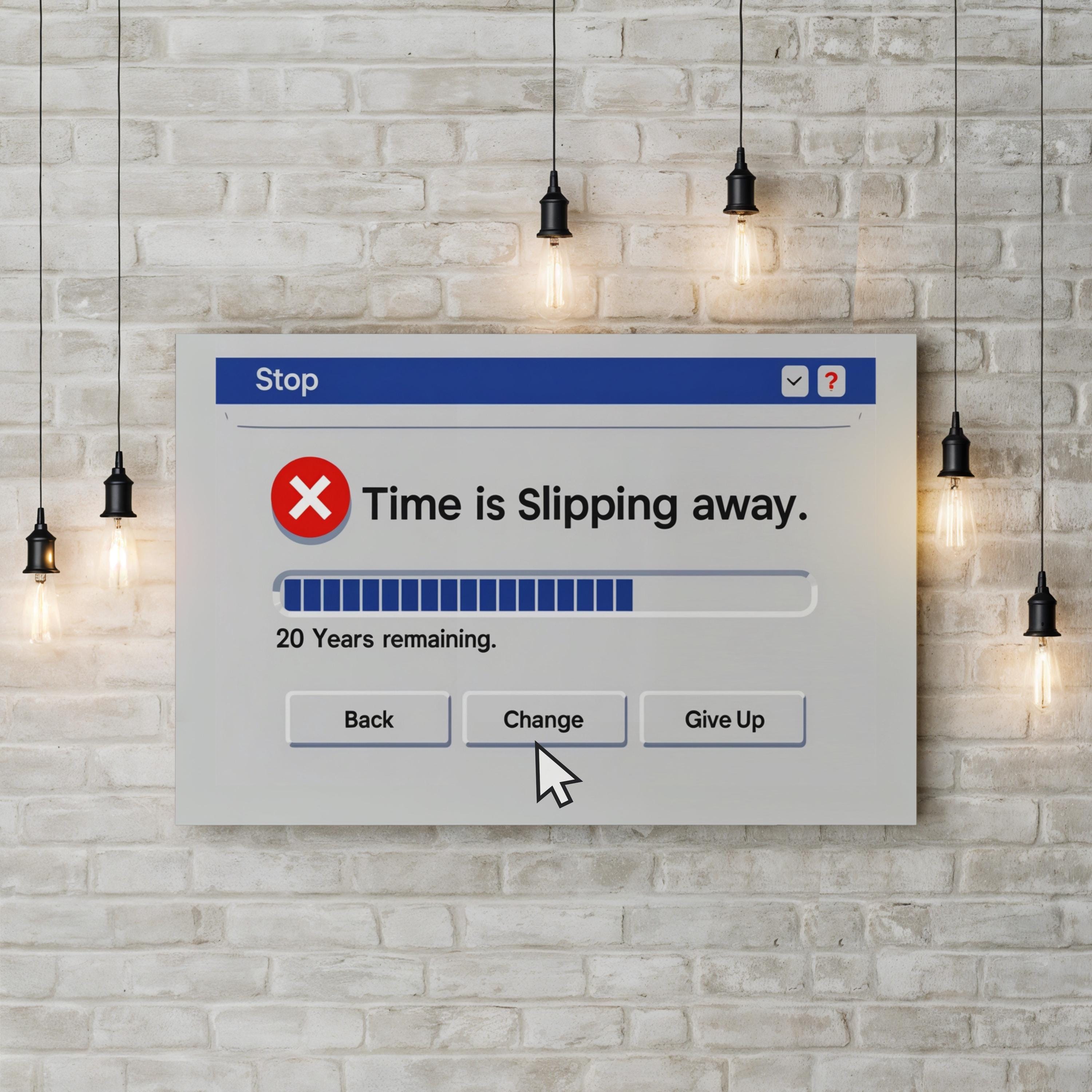 System Error Motivational Canvas Art Print – Modern Typography Office Wall Decor