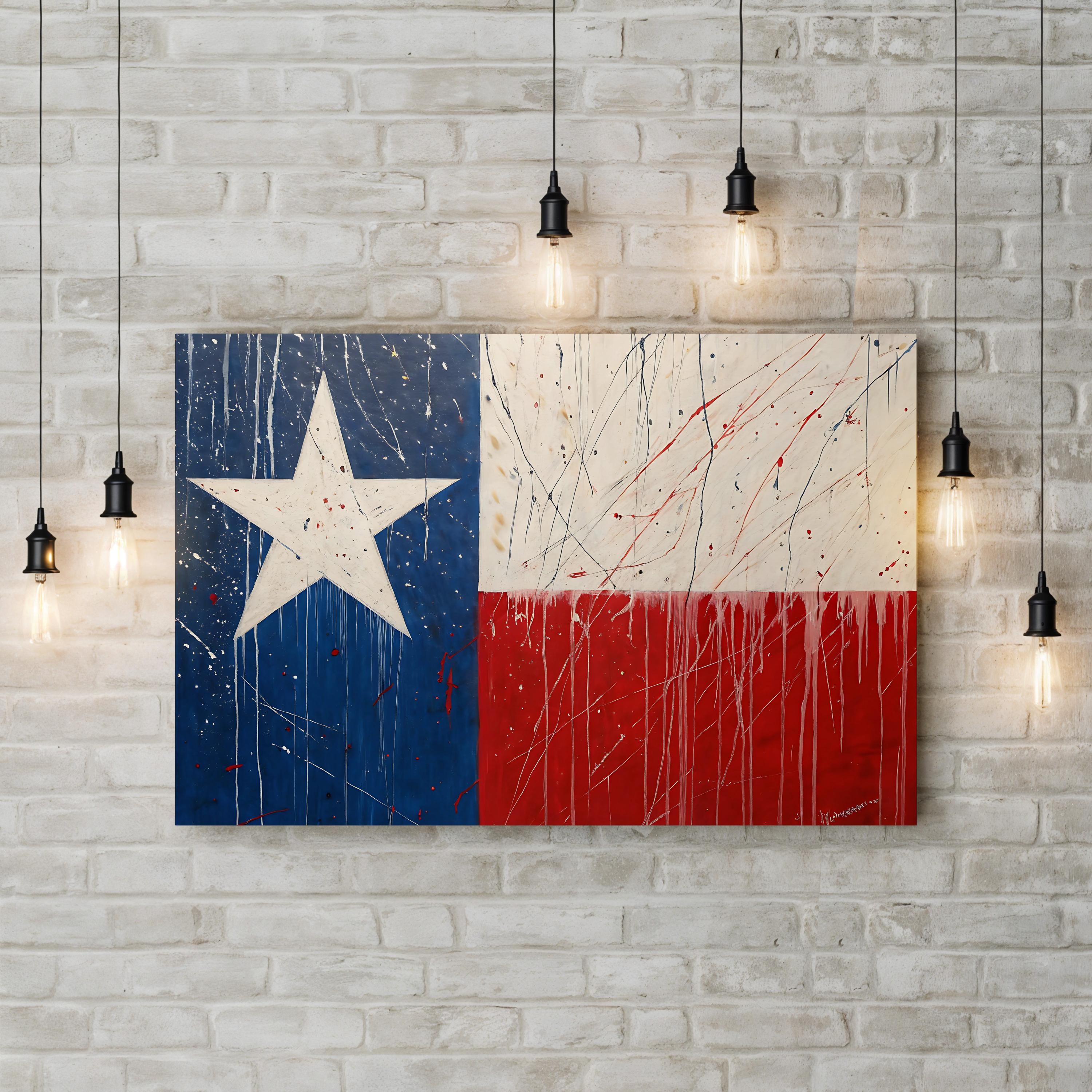 Abstract Texas Flag – Period Illustration Wall Art | Modern Western Canvas Print