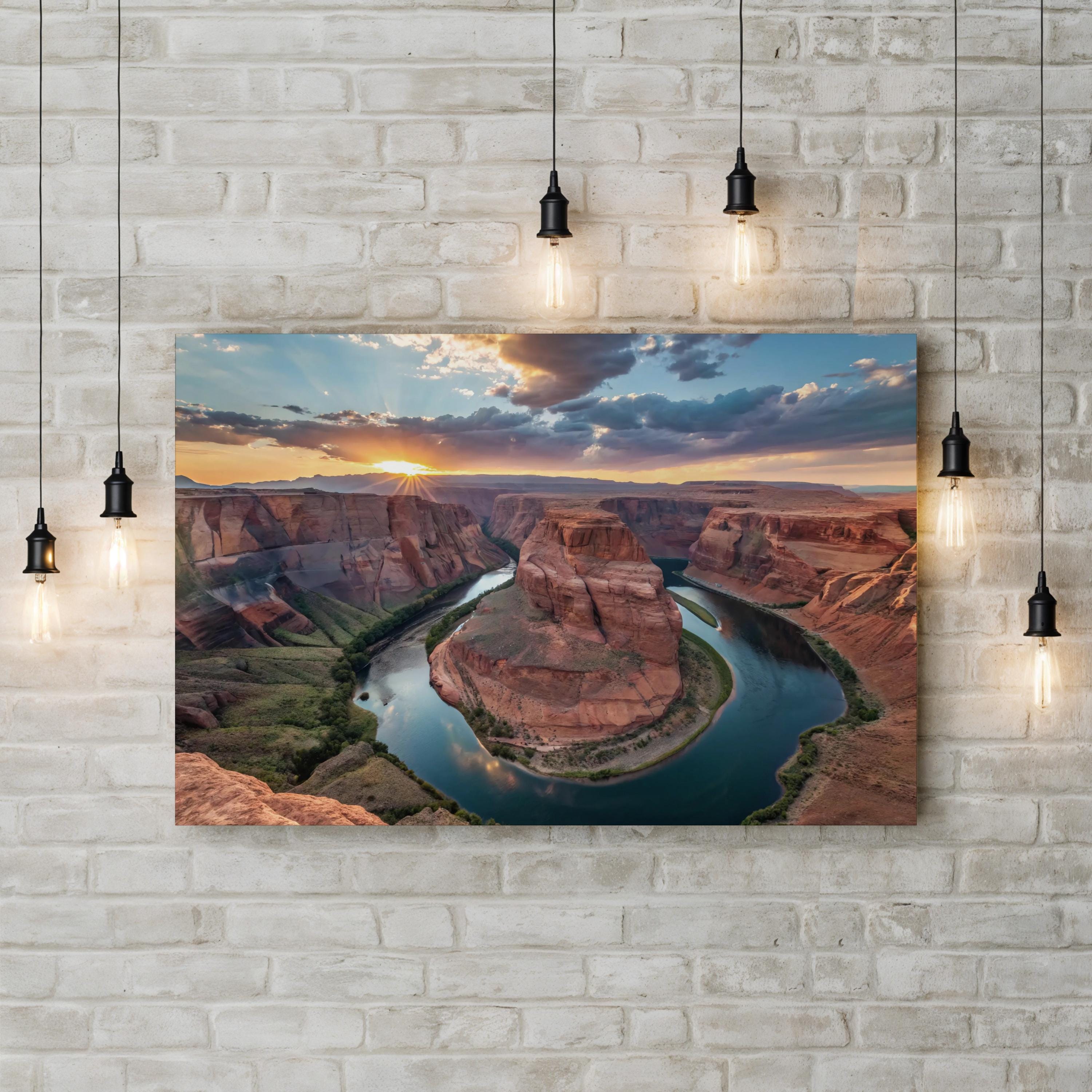 Horseshoe Bend Sunset – Vintage Photography Wall Art | Colorado River Canvas Print