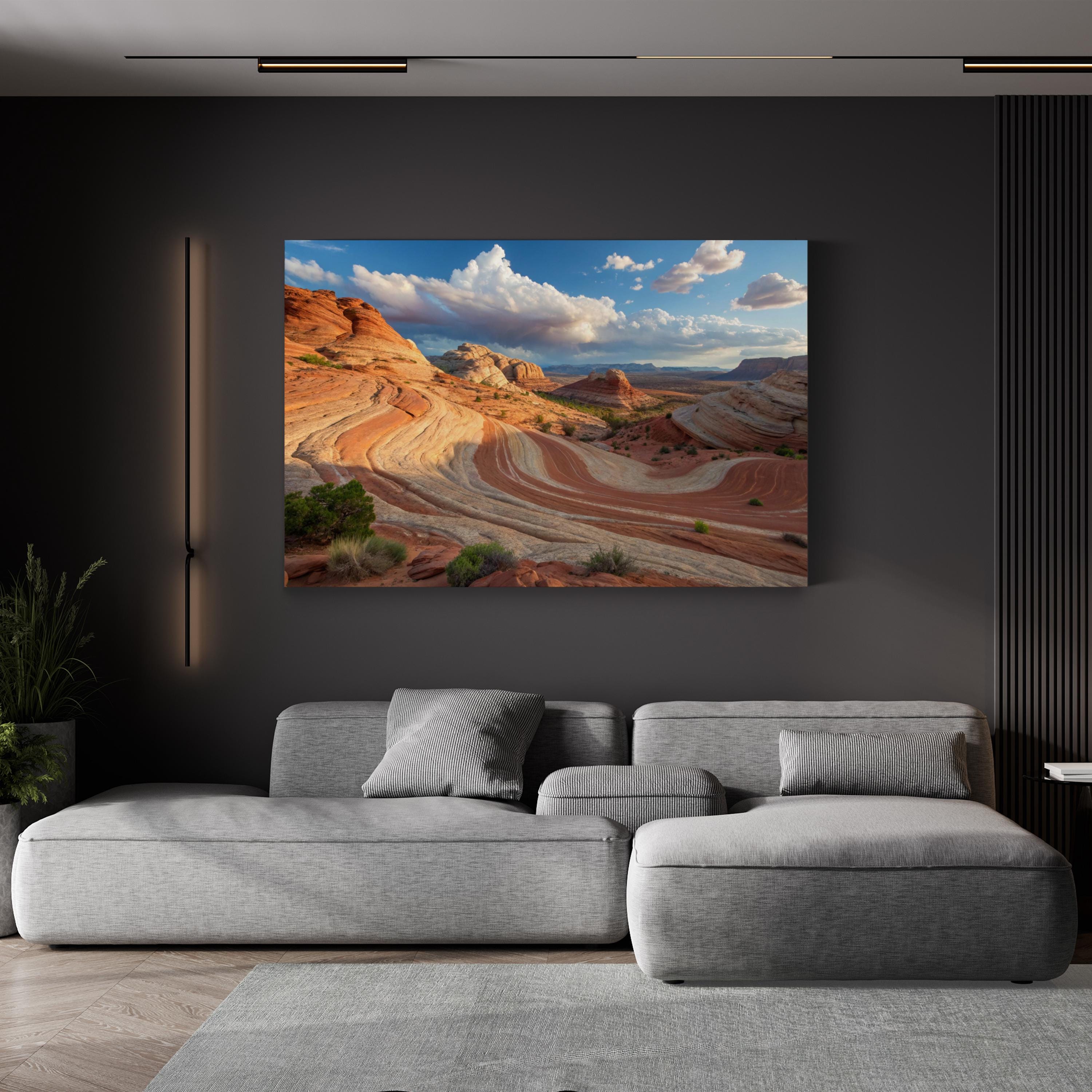 Fire Wave Canyon – Vintage Photography Wall Art | Valley of Fire Canvas Print