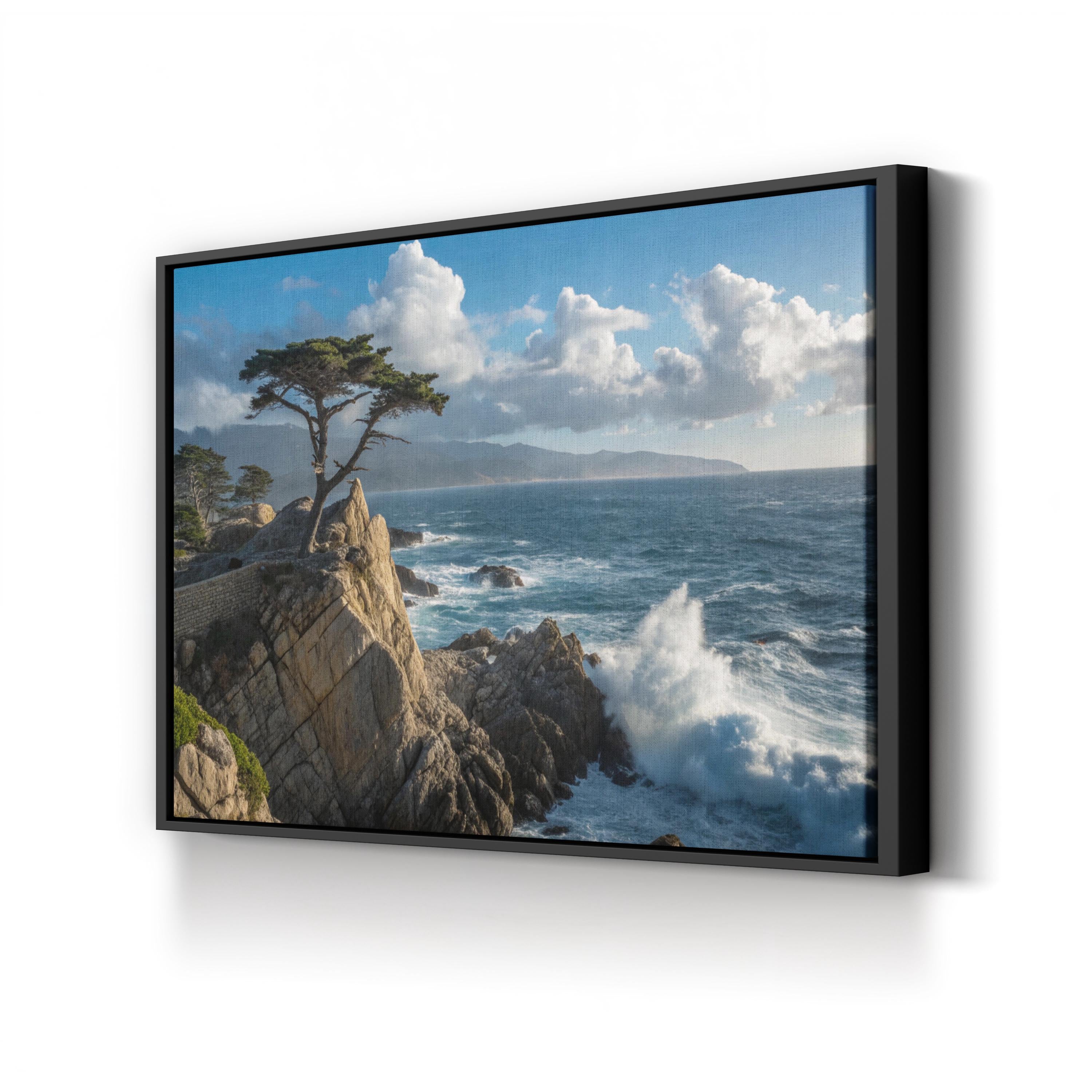 Lone Cypress Monterey – Vintage Photography Wall Art | Coastal Landscape Canvas Print