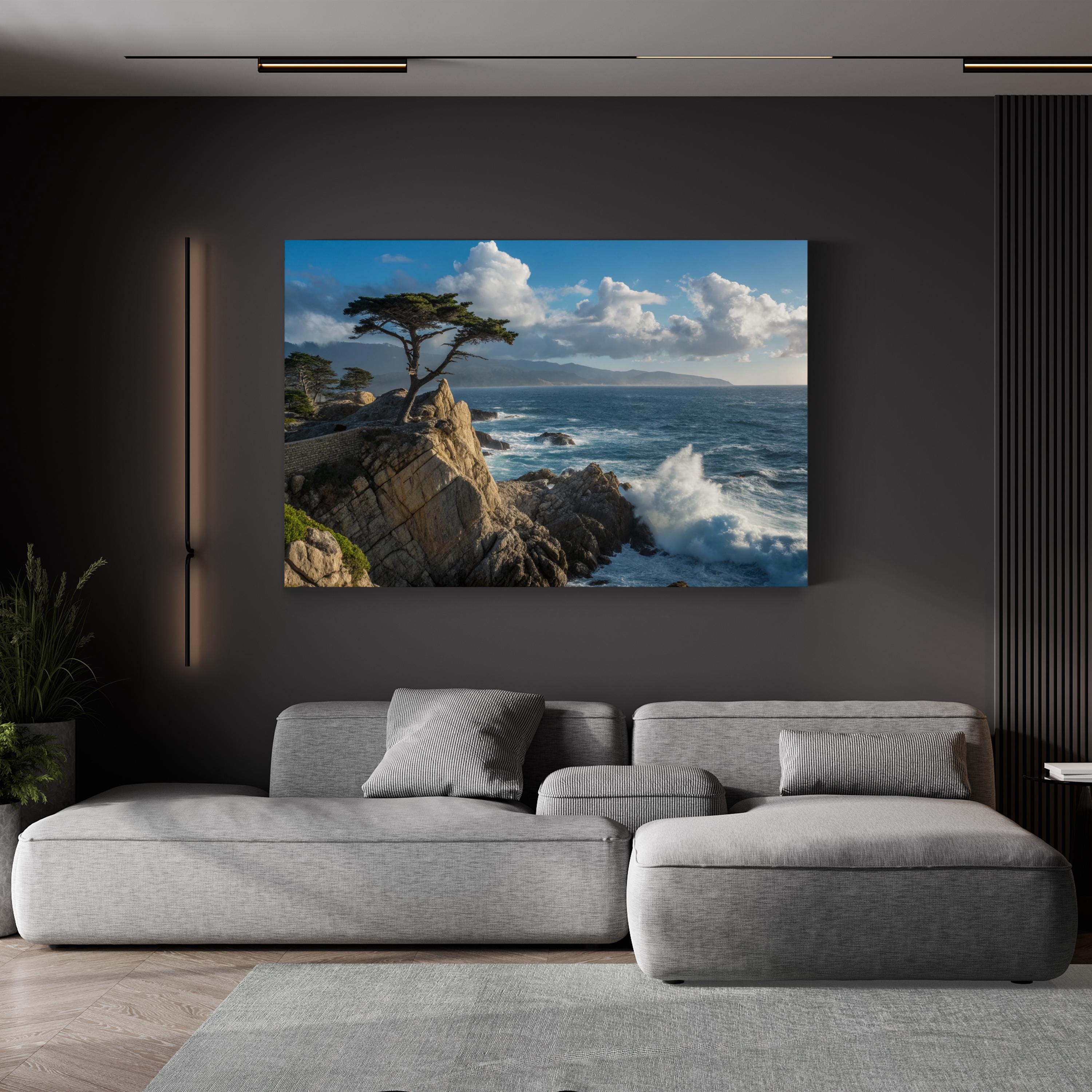 Lone Cypress Monterey – Vintage Photography Wall Art | Coastal Landscape Canvas Print