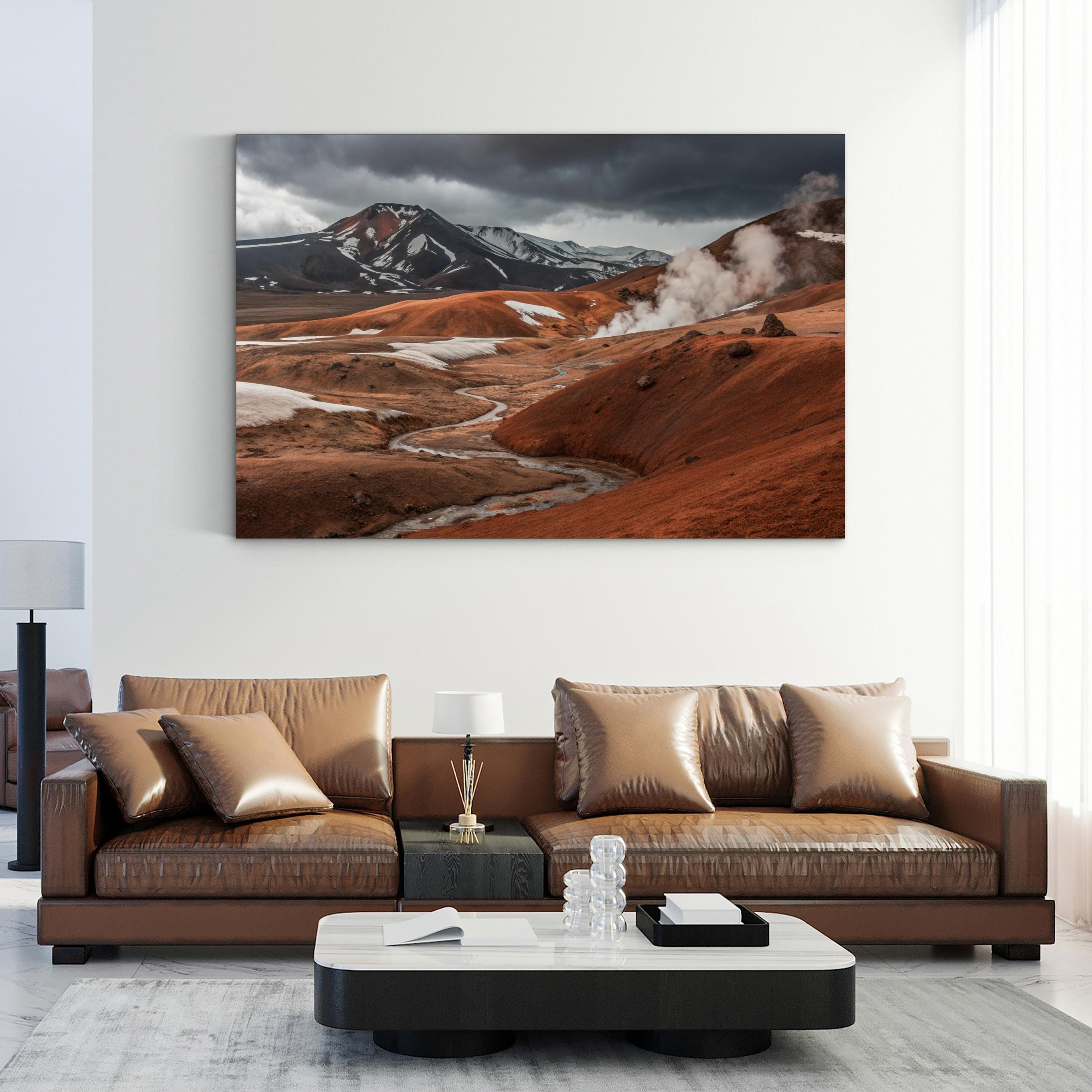 Iceland Volcanic Lava Fields – Vintage Photography Wall Art | Rugged Landscape Canvas Print