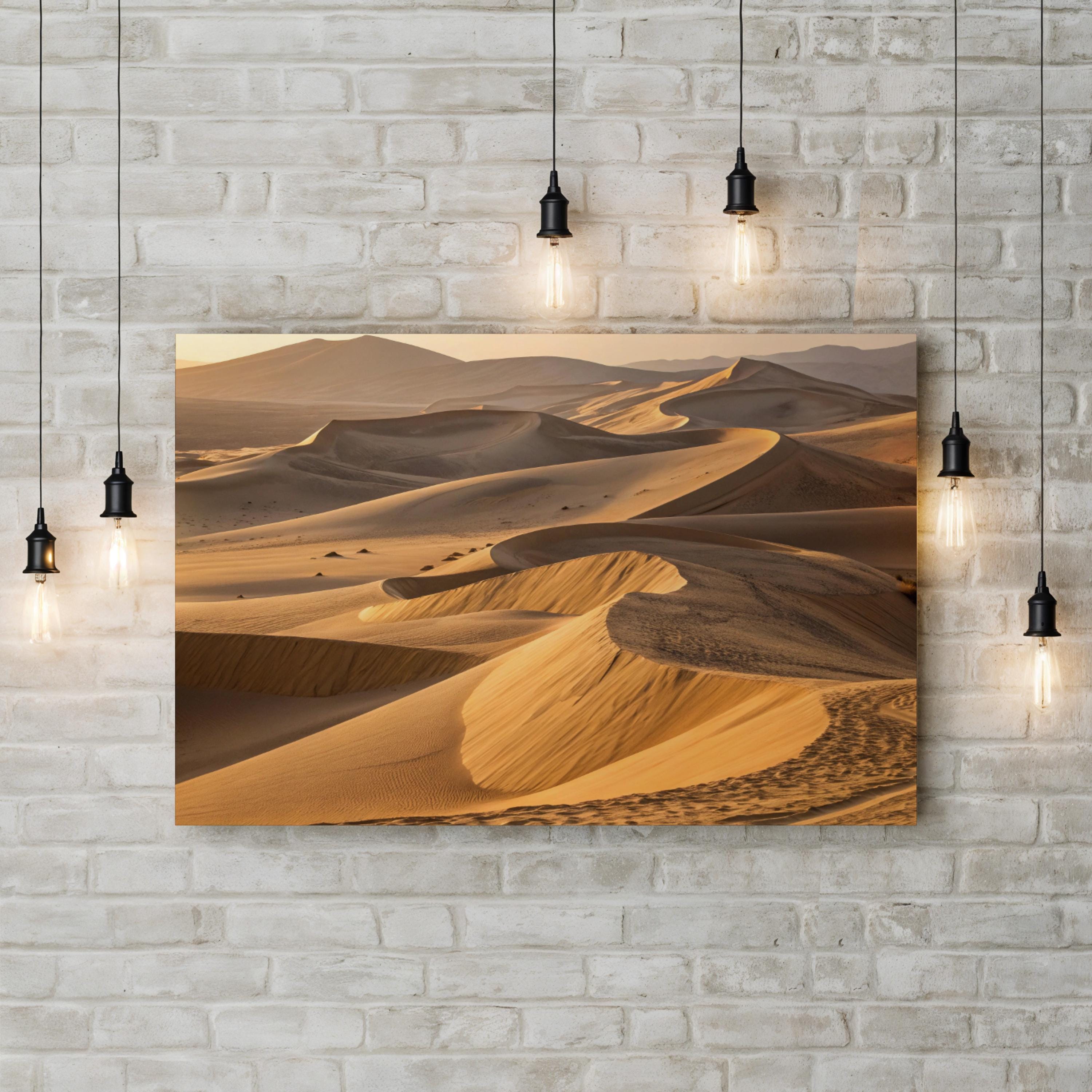 Golden Sand Dunes – Vintage Photography Wall Art | Desert Landscape Canvas Print