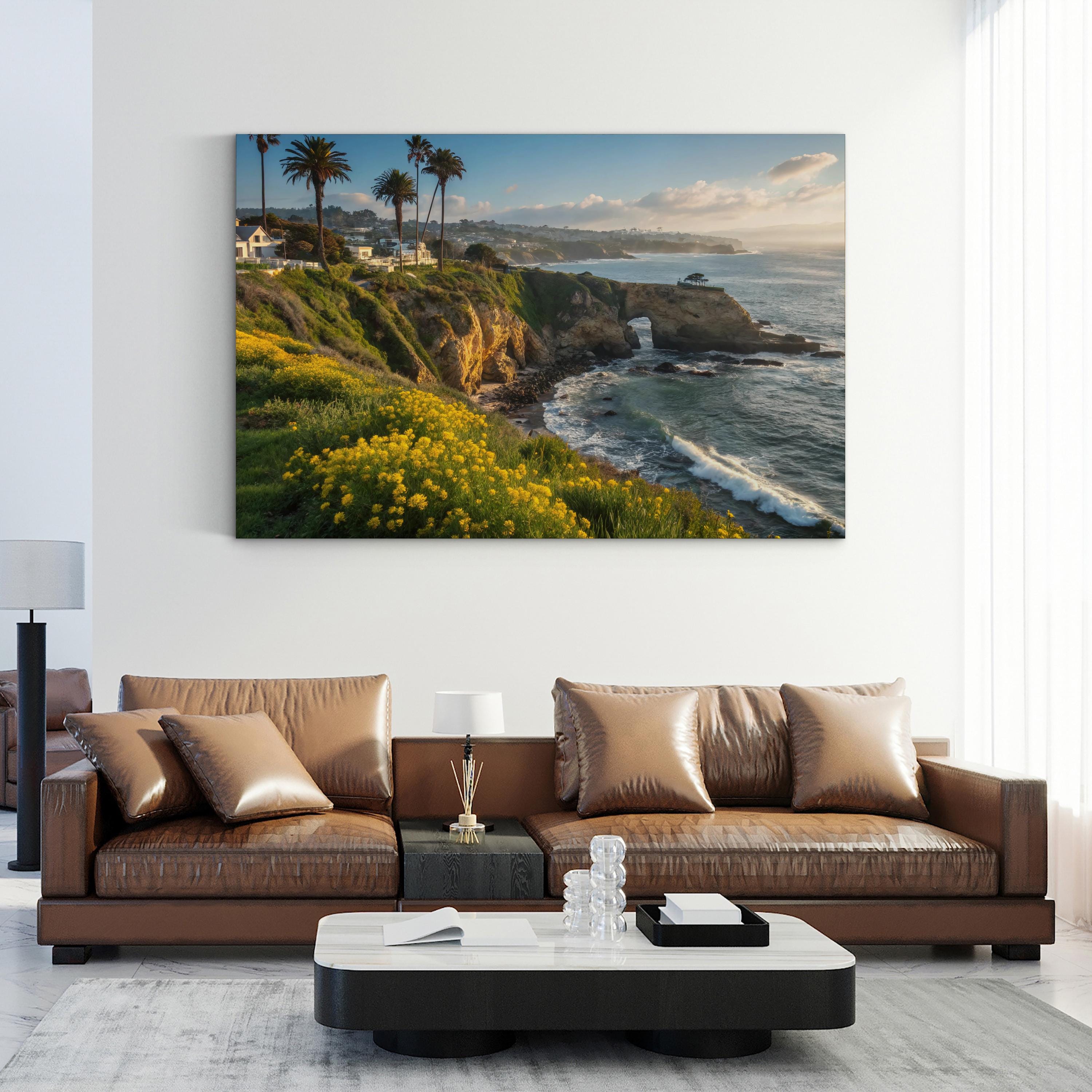 Coastal Cliffside Palm Trees in Malibu California: Coastal Landscape Photography