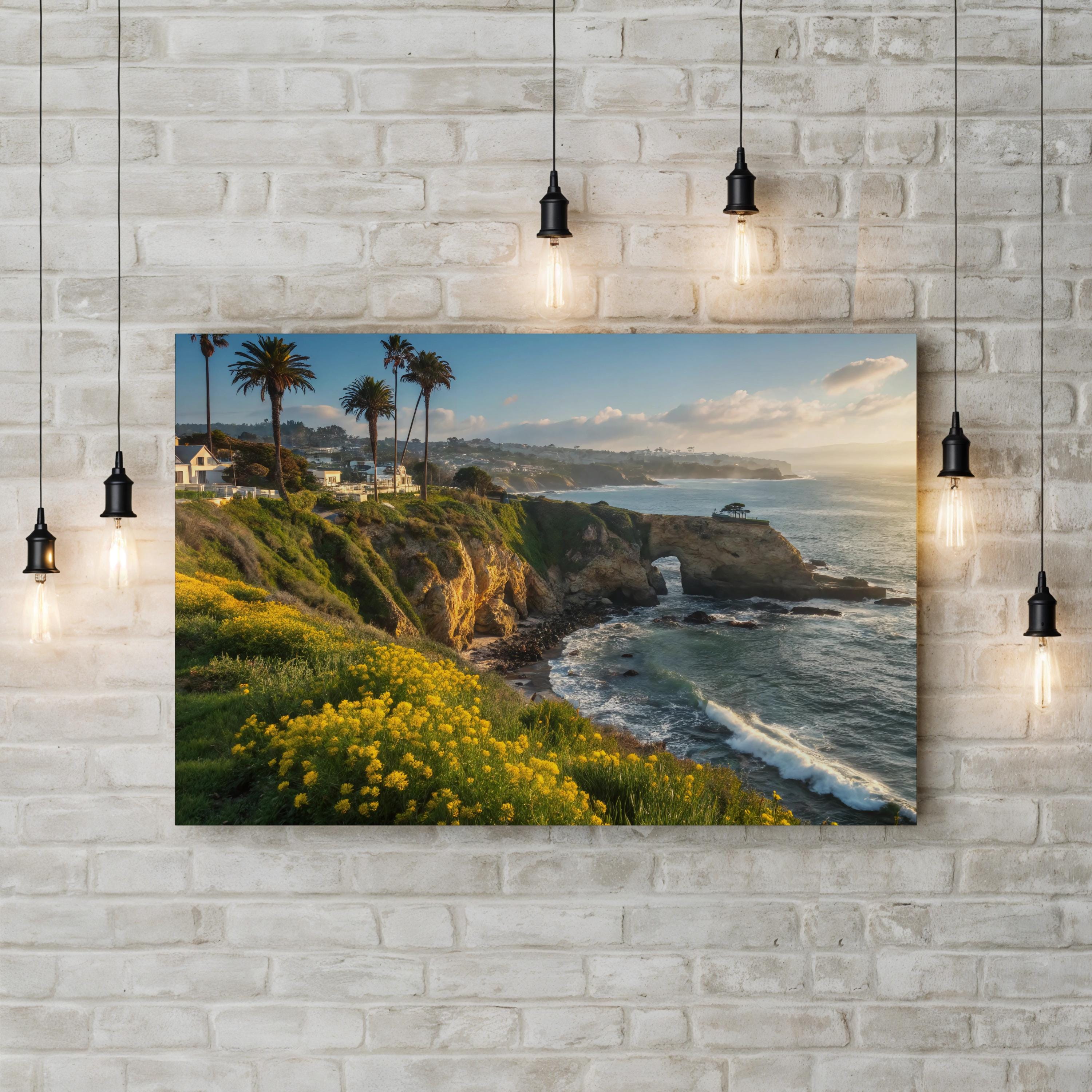 Coastal Cliffside Palm Trees in Malibu California: Coastal Landscape Photography