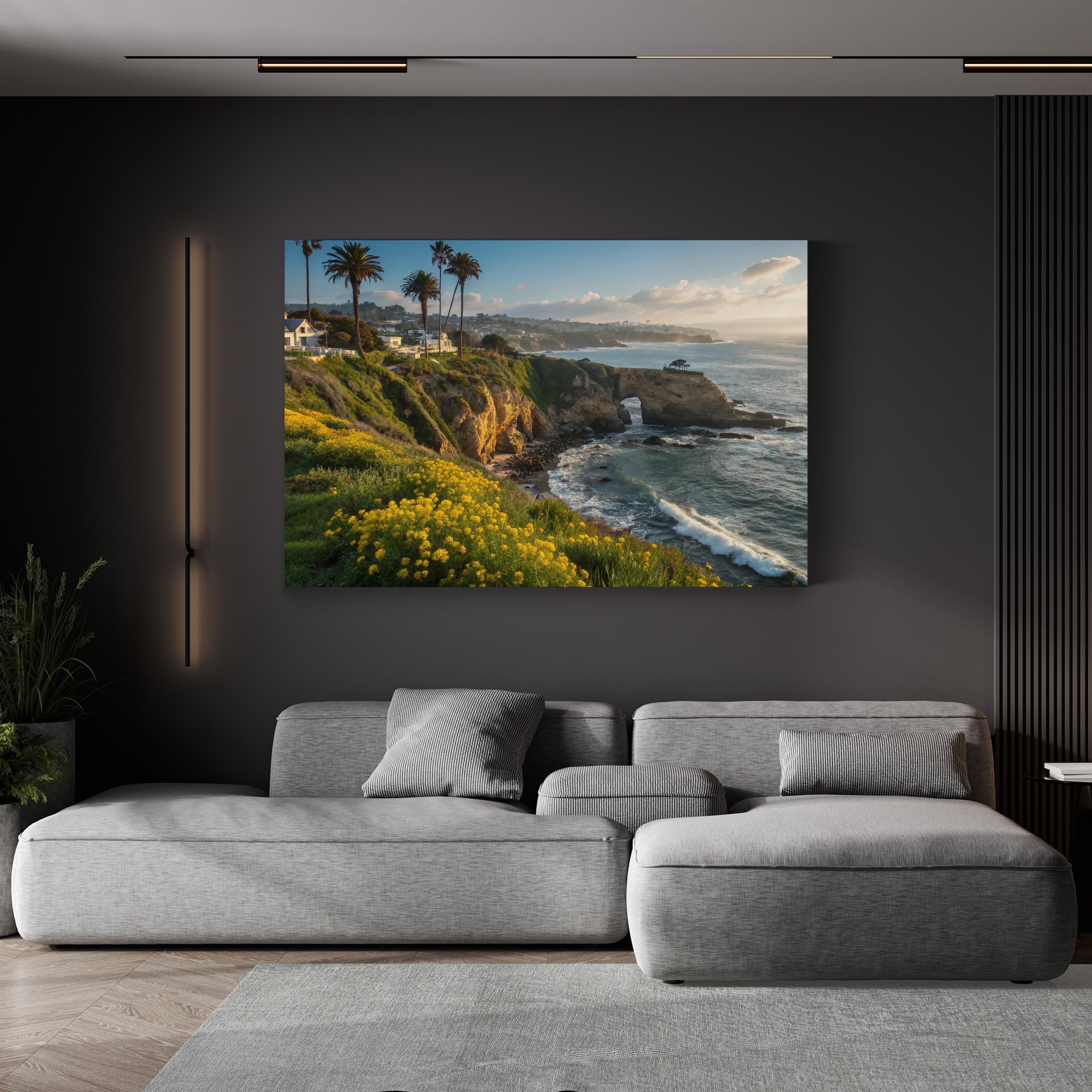 Coastal Cliffside Palm Trees in Malibu California: Coastal Landscape Photography
