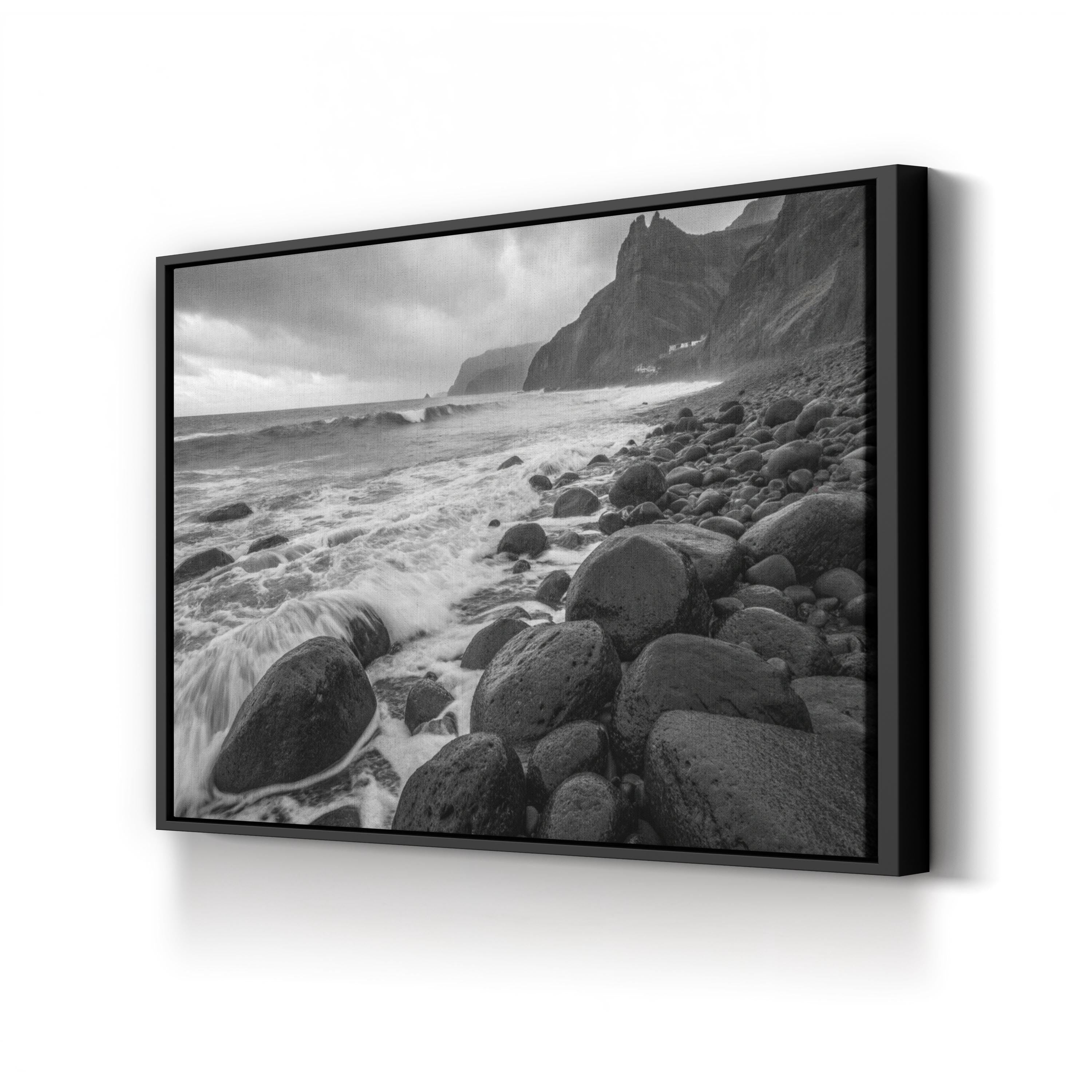 Maui Sea Turtle – Vintage Photography Wall Art | Black & White Coastal Canvas Print