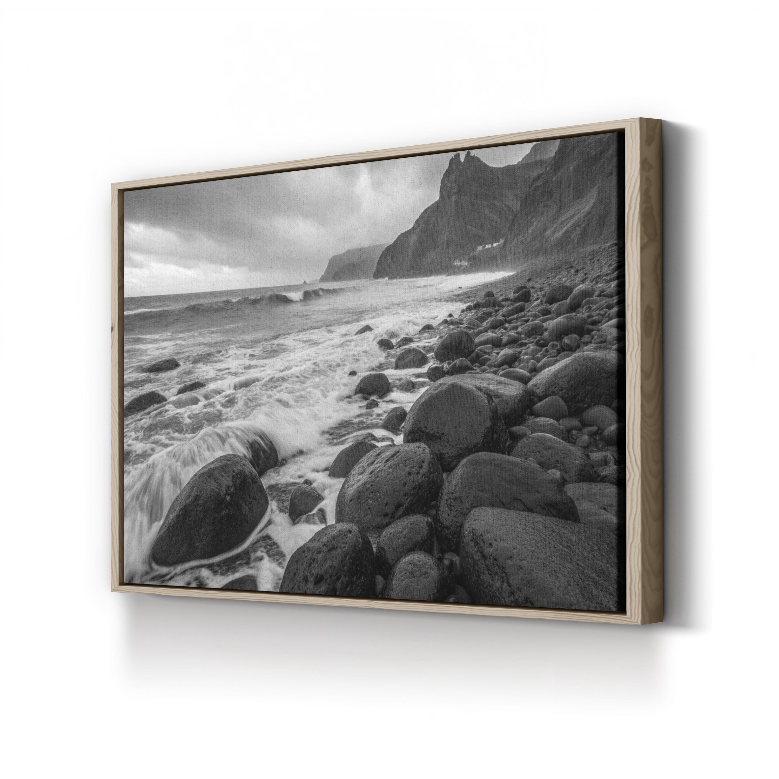 Maui Sea Turtle – Vintage Photography Wall Art | Black & White Coastal Canvas Print