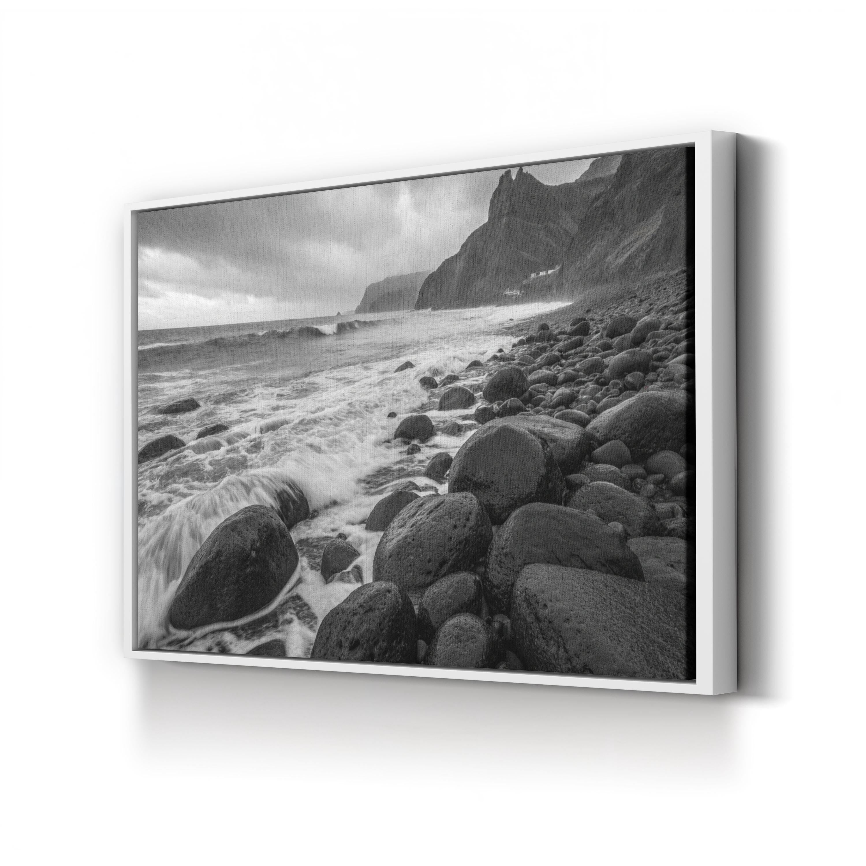 Maui Sea Turtle – Vintage Photography Wall Art | Black & White Coastal Canvas Print
