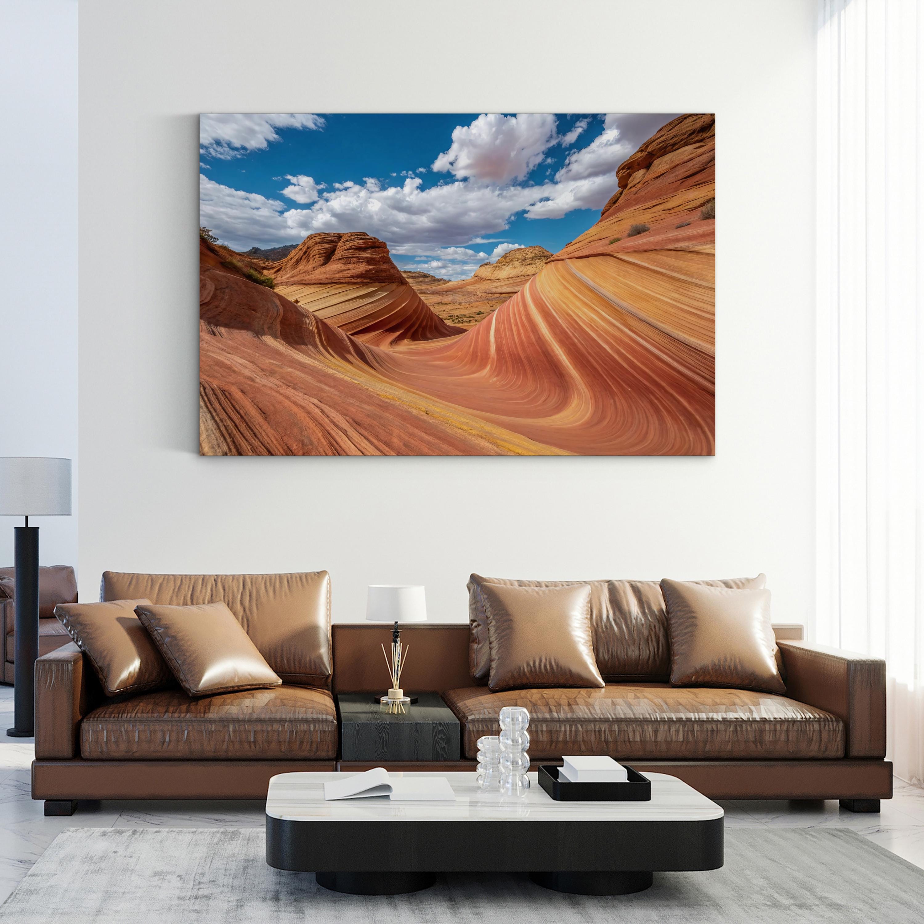 Wave Rock Sandstone – Vintage Photography Wall Art | Desert Landscape Canvas Print