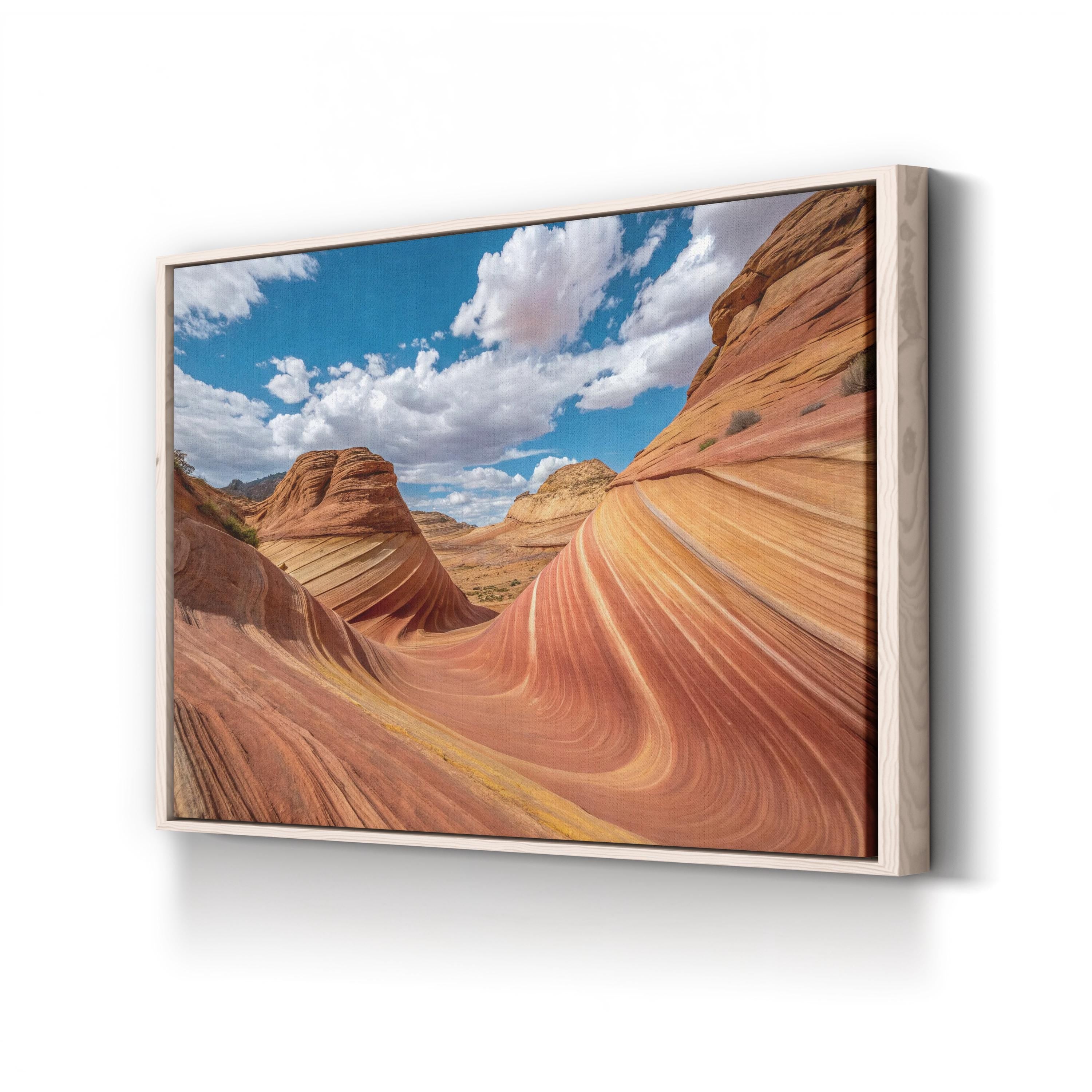 Wave Rock Sandstone – Vintage Photography Wall Art | Desert Landscape Canvas Print