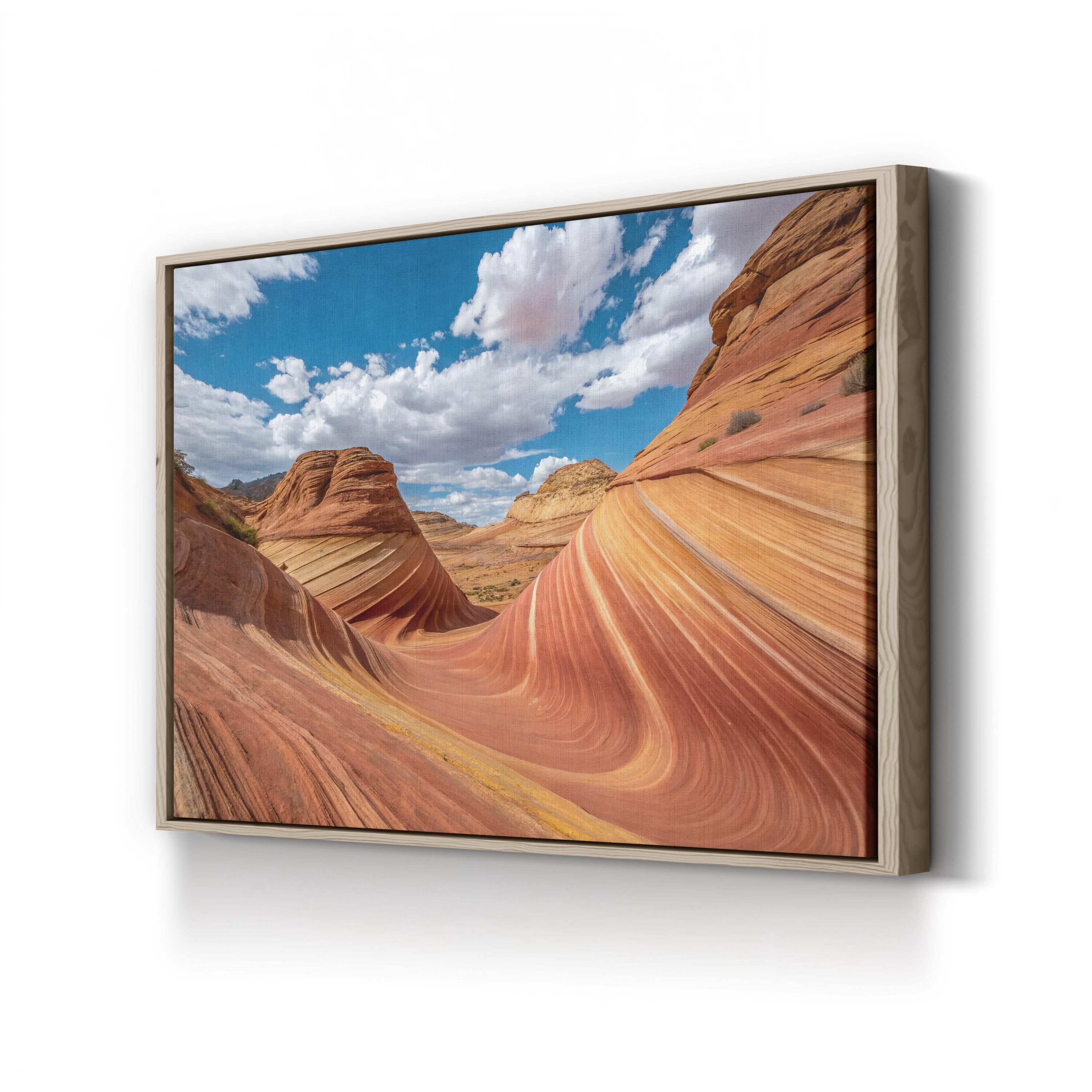 Wave Rock Sandstone – Vintage Photography Wall Art | Desert Landscape Canvas Print