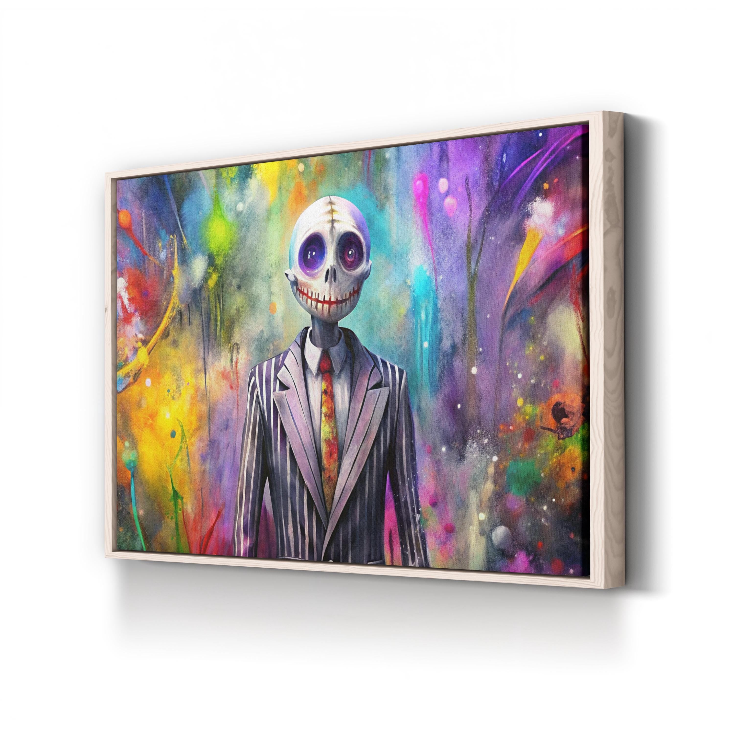Halloween Skeleton Portrait – Period Illustration Wall Art | Pop Expressionist Canvas Print