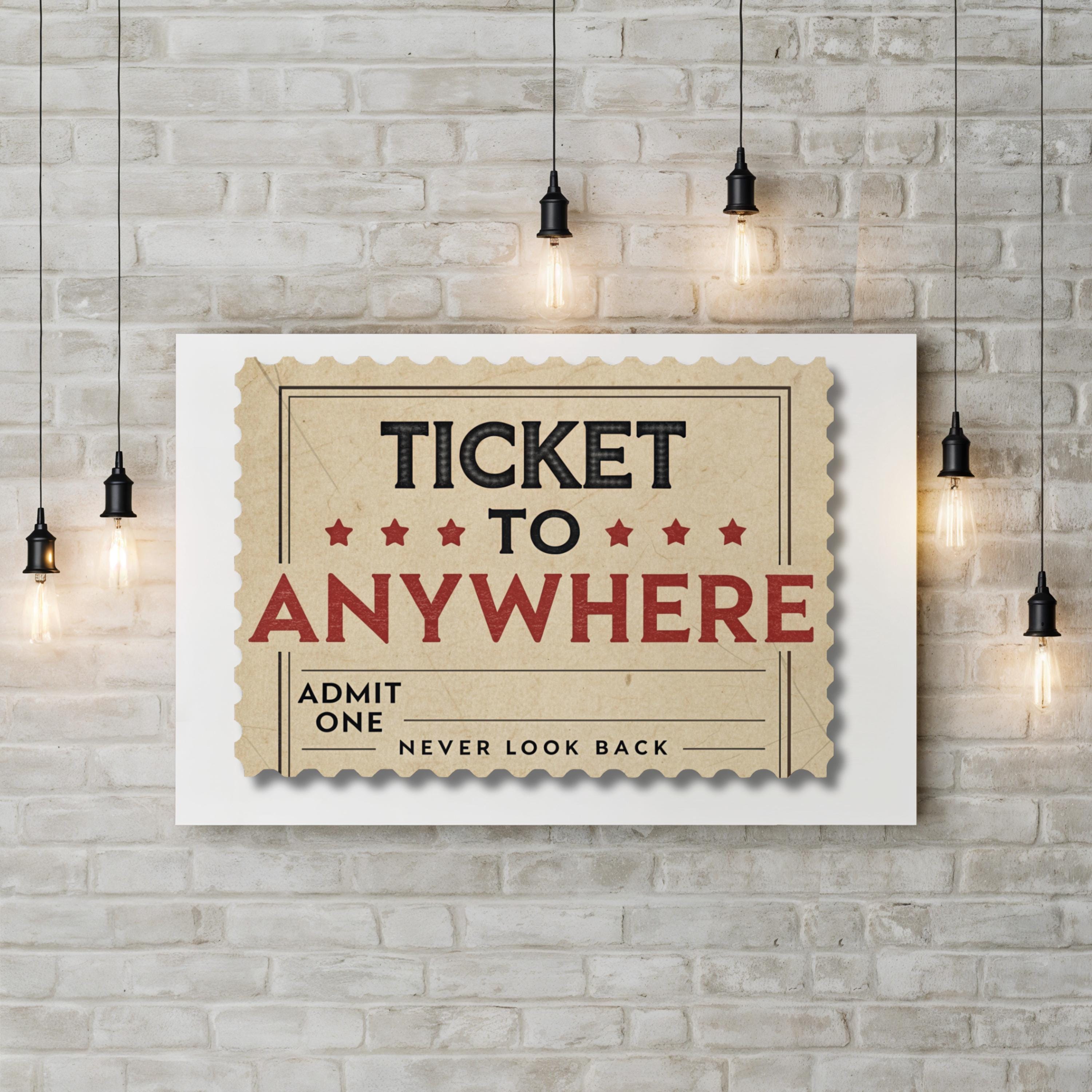 Vintage Travel Ticket – Period Illustration Wall Art | Nostalgic Typography Canvas Print