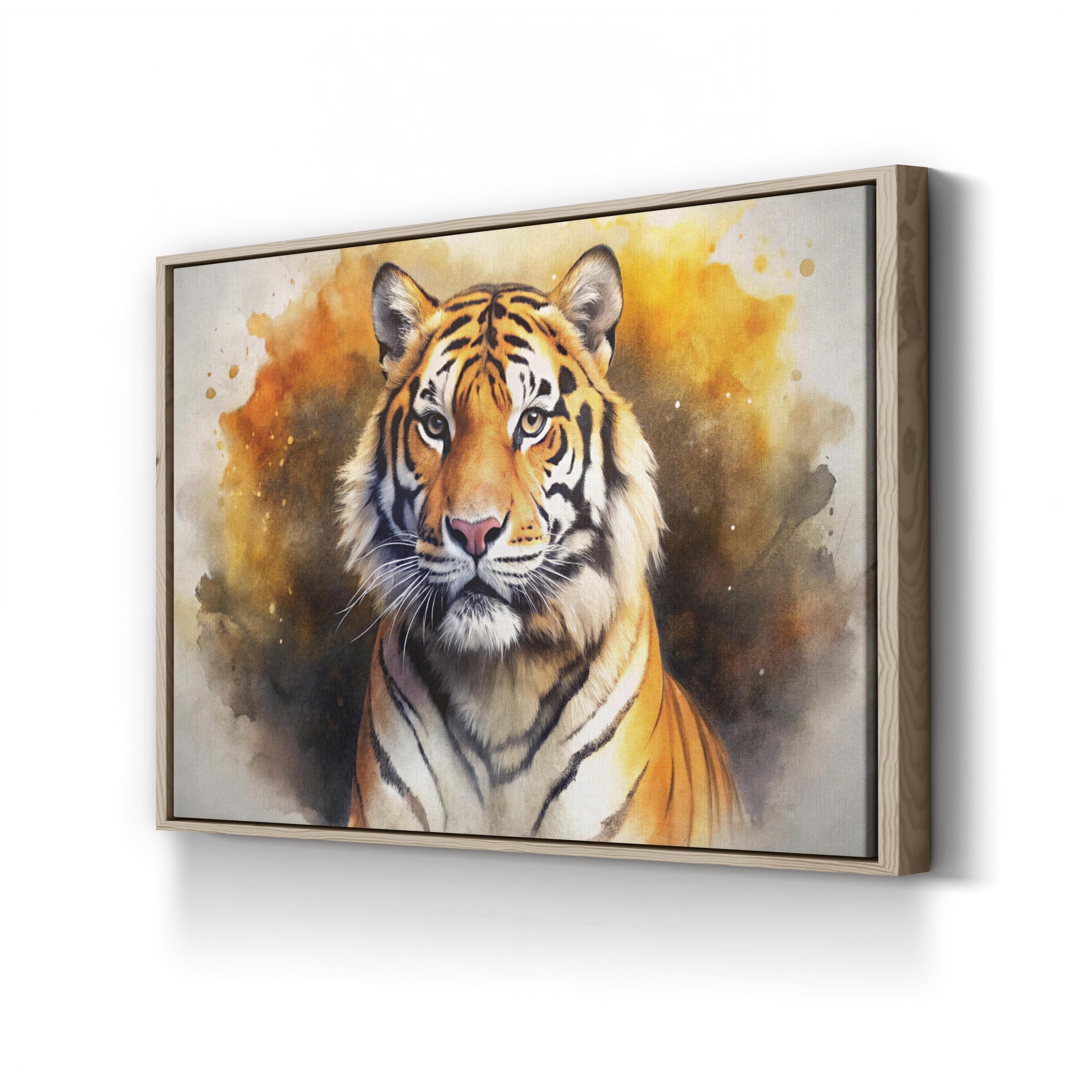 Watercolor Tiger – Period Illustration Wall Art | Bold Wildlife Portrait Canvas Print