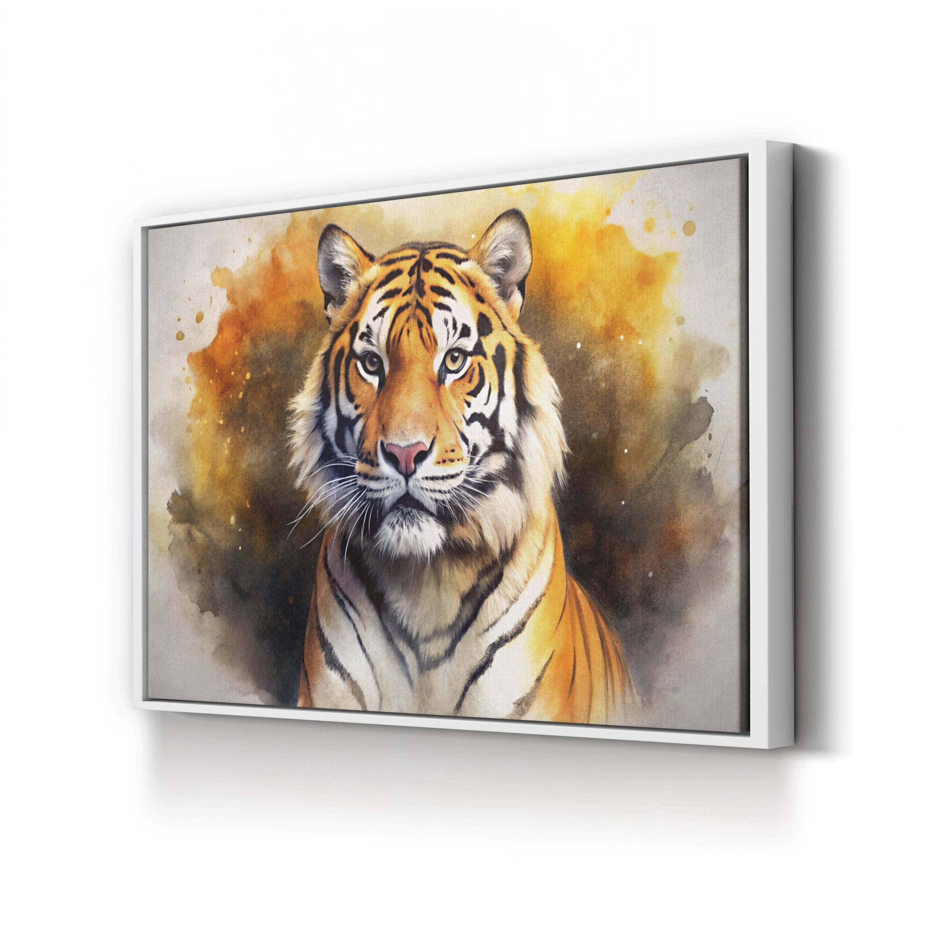 Watercolor Tiger – Period Illustration Wall Art | Bold Wildlife Portrait Canvas Print