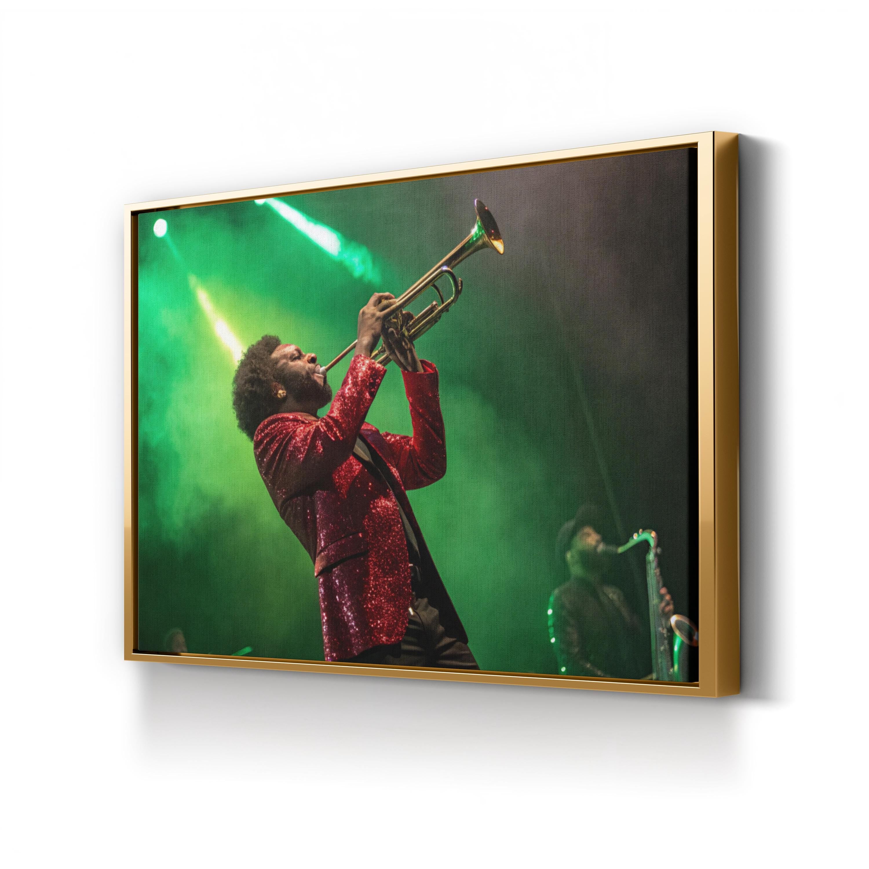 Trumpeter Stage Performance – Vintage Photography Wall Art | Live Music Canvas Print