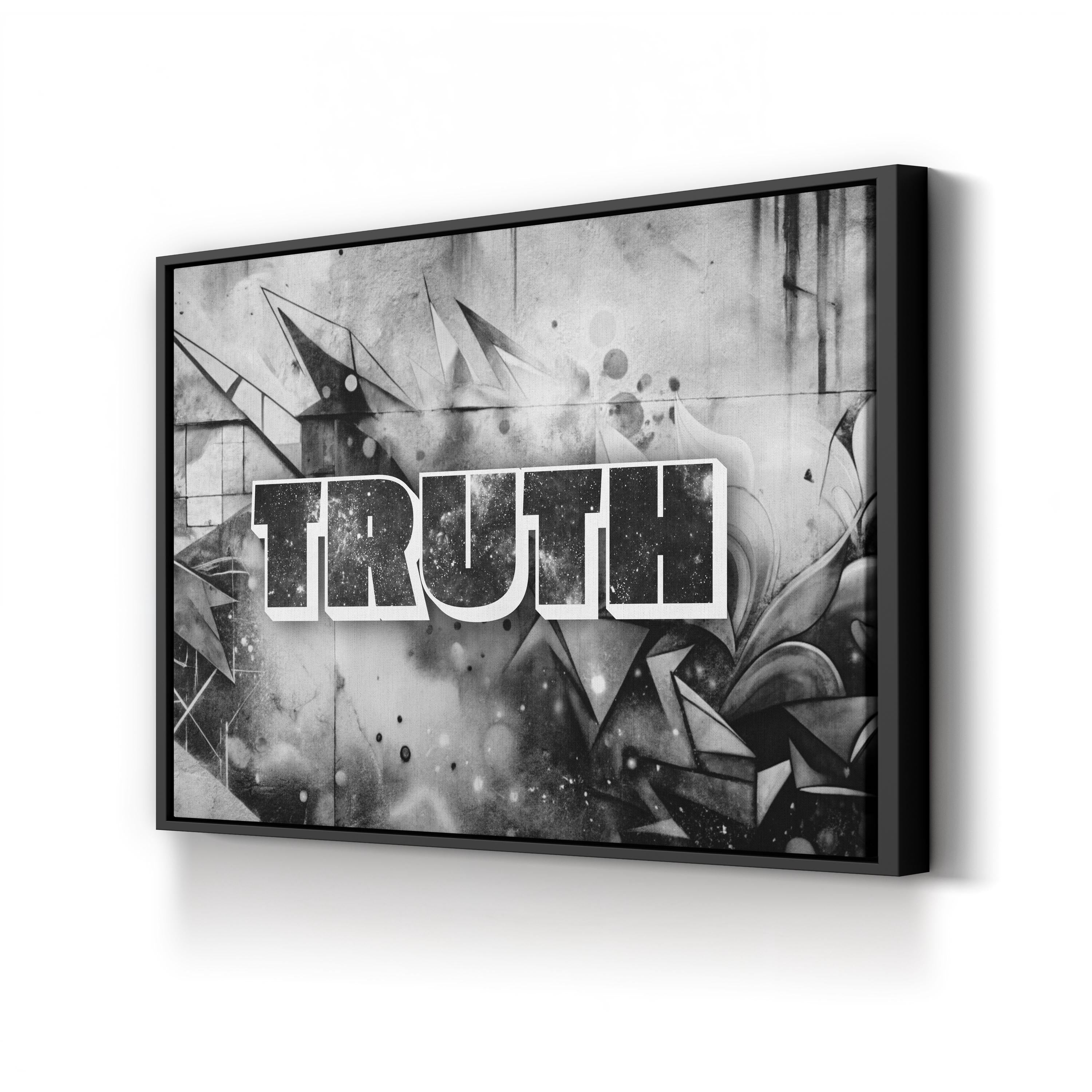 Truth Stone Canvas Art: Black & White Urban Typography Wall Print