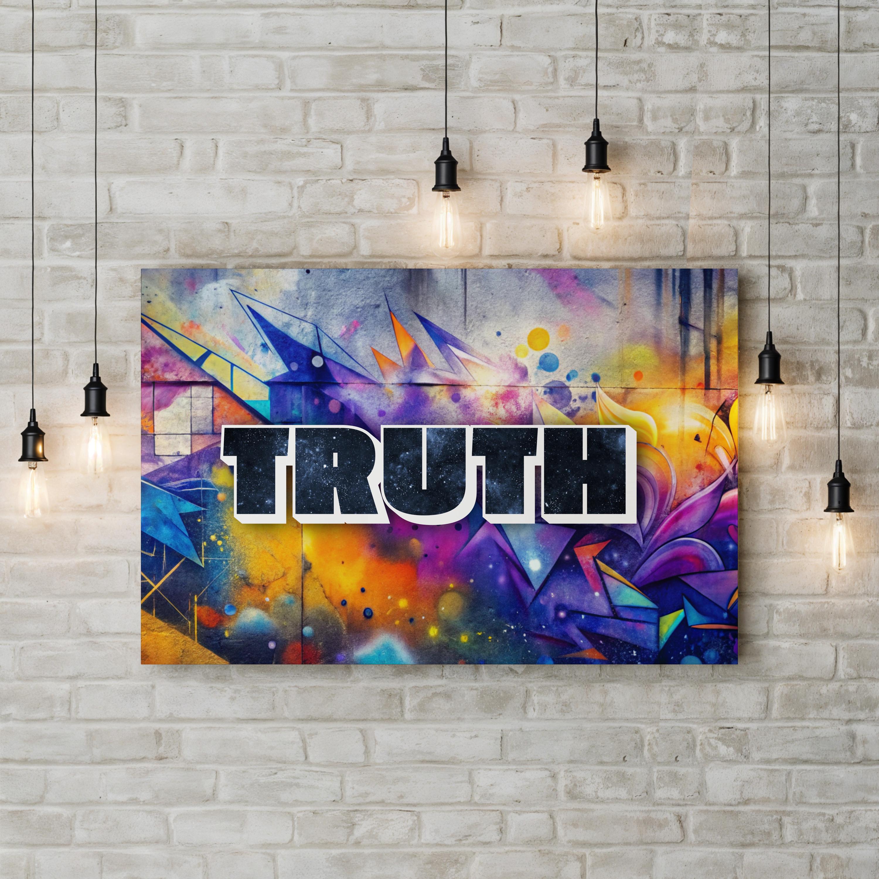 Truth STONE GRAFFITI II Canvas Art: Modern Abstract Typography Wall Art