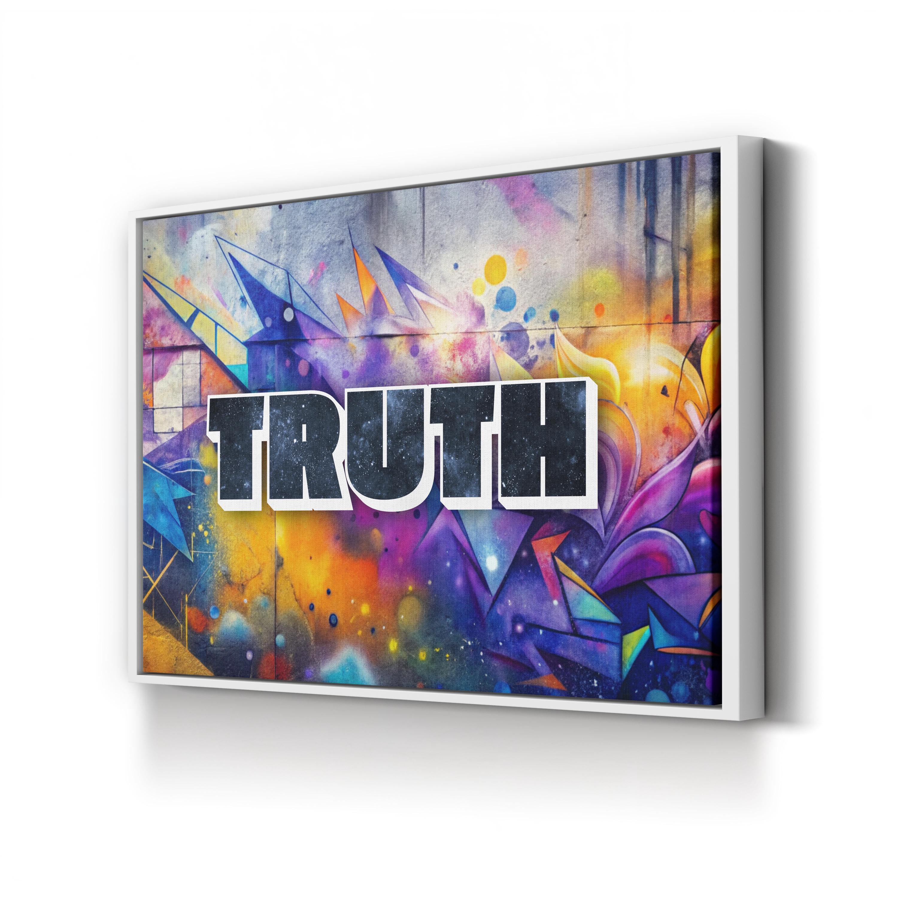 Truth STONE GRAFFITI II Canvas Art: Modern Abstract Typography Wall Art
