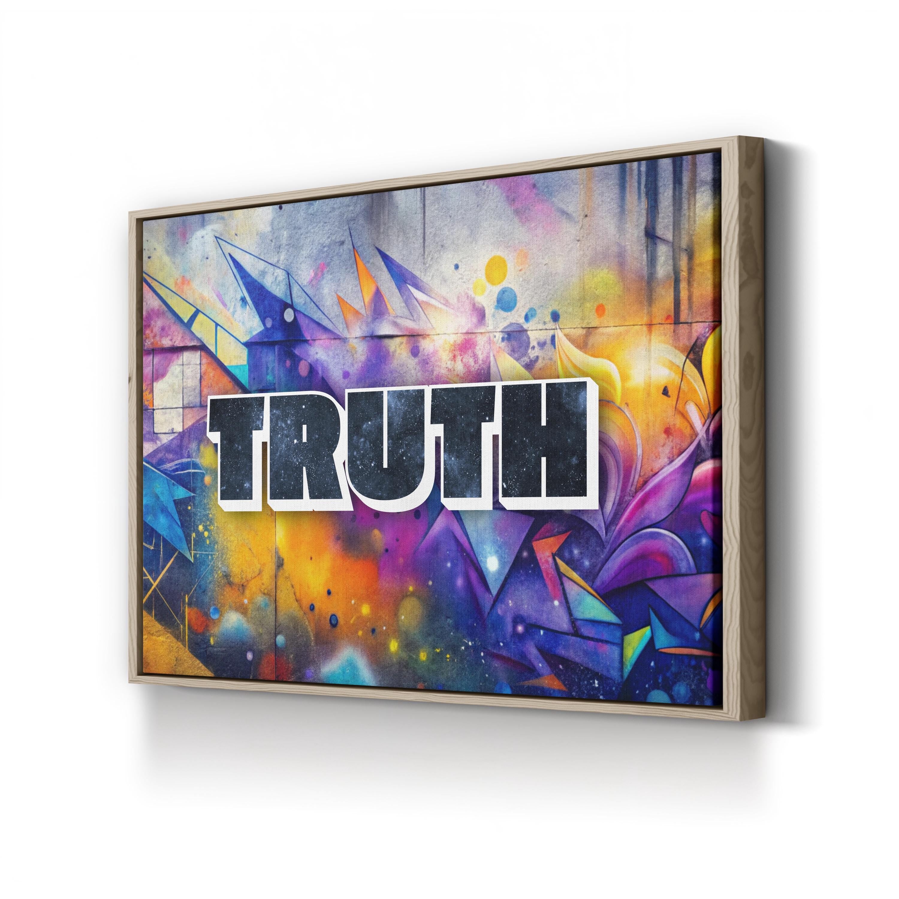 Truth STONE GRAFFITI II Canvas Art: Modern Abstract Typography Wall Art