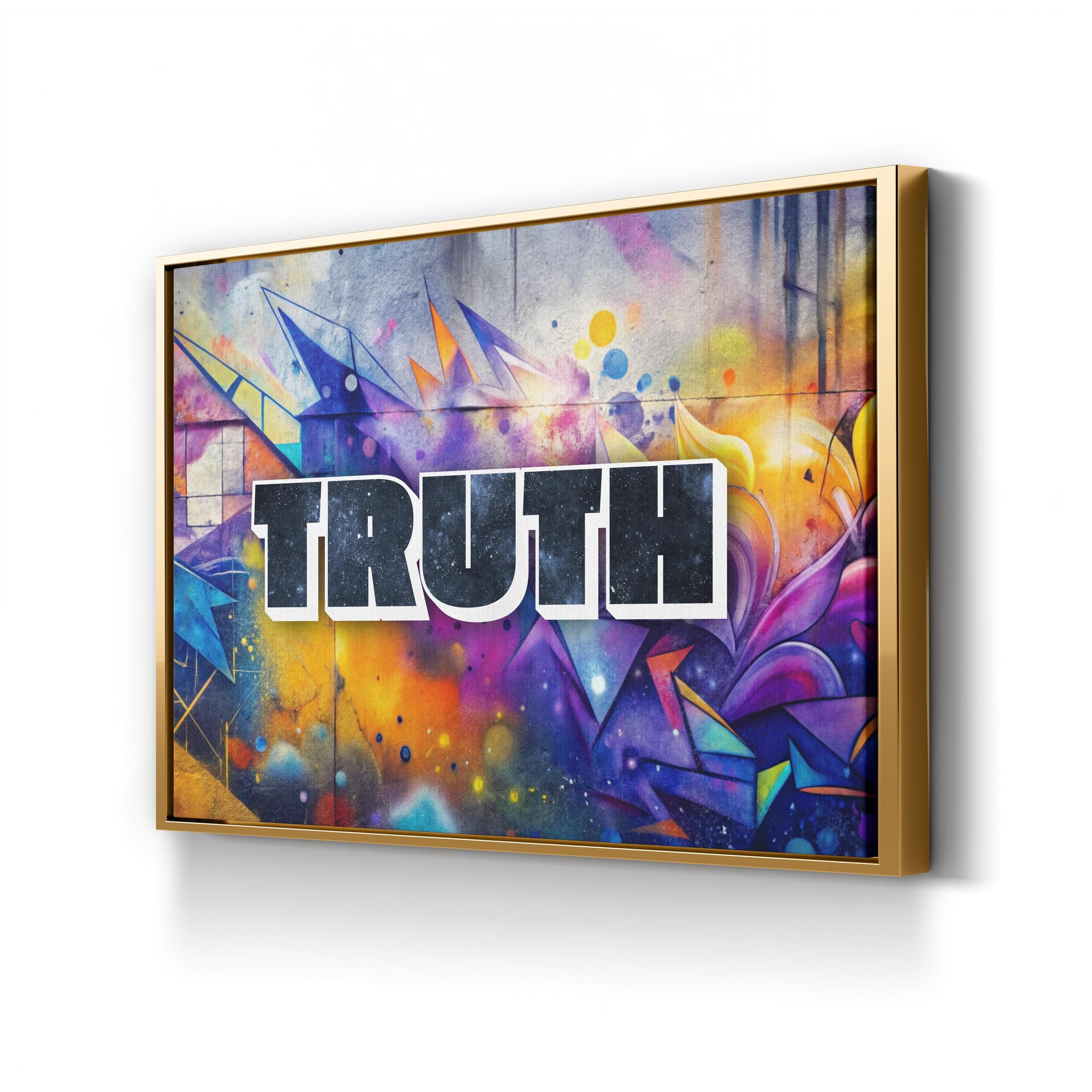 Truth STONE GRAFFITI II Canvas Art: Modern Abstract Typography Wall Art
