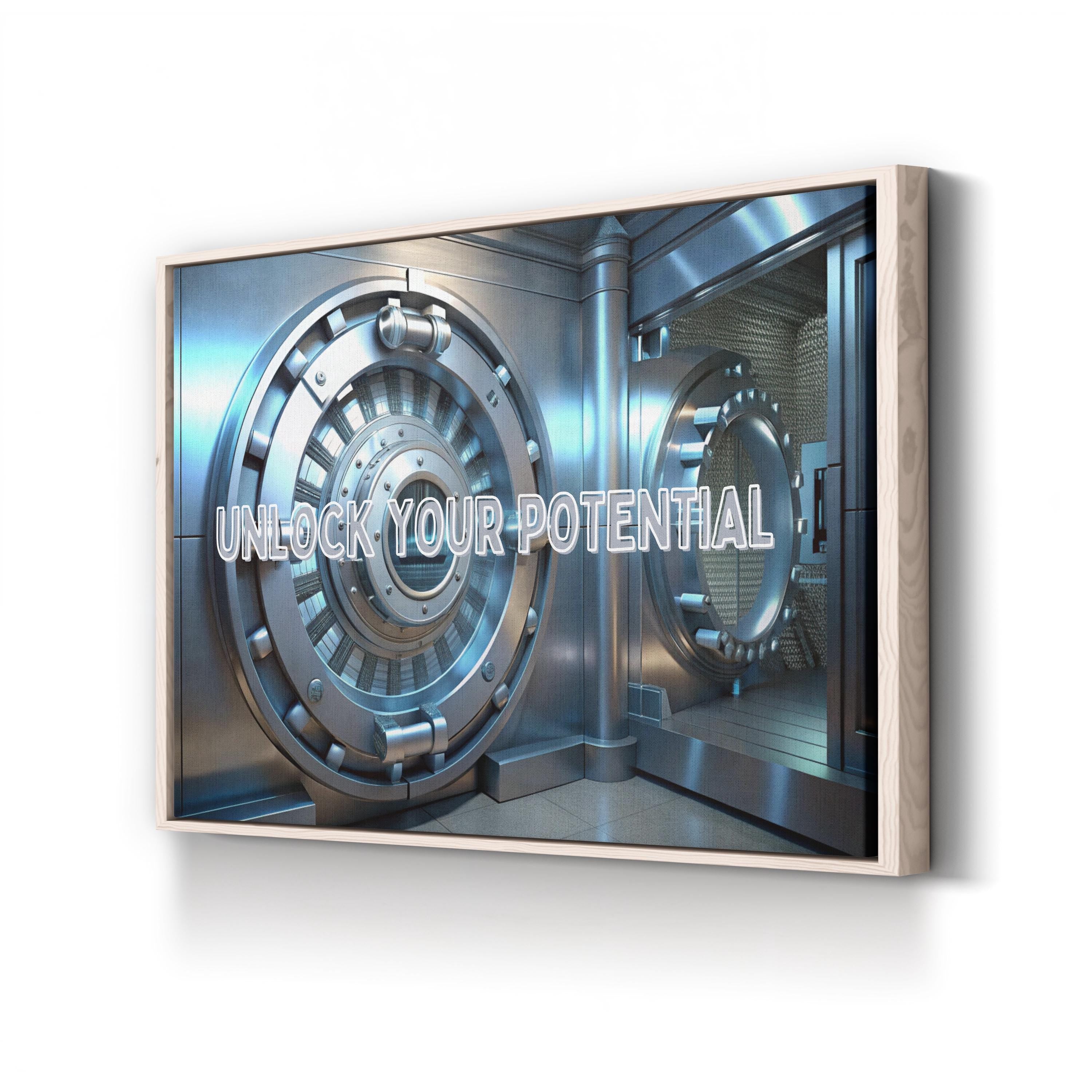 UNLOCK YOUR POTENTIAL Canvas Art: Motivational Inspirational Print