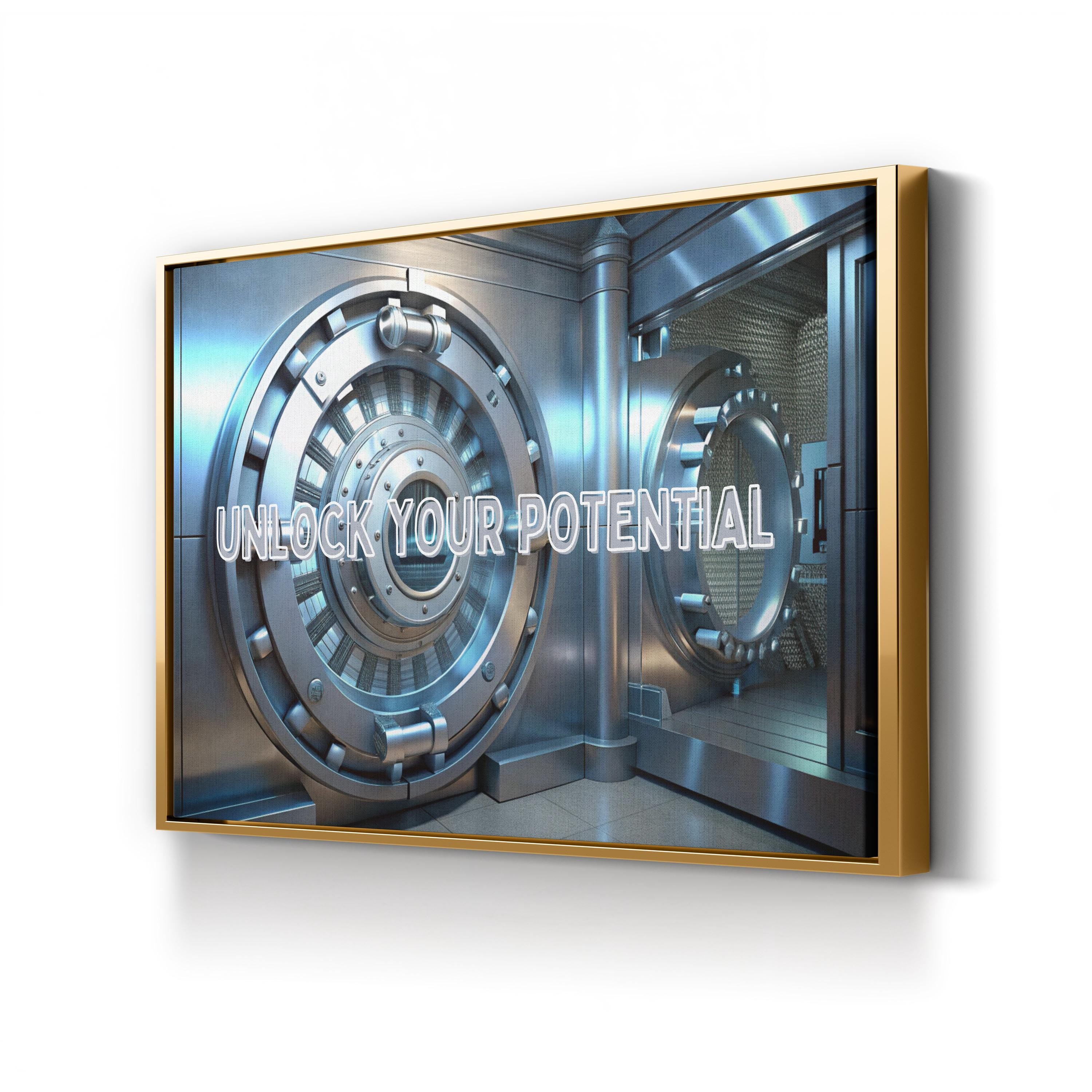 UNLOCK YOUR POTENTIAL Canvas Art: Motivational Inspirational Print