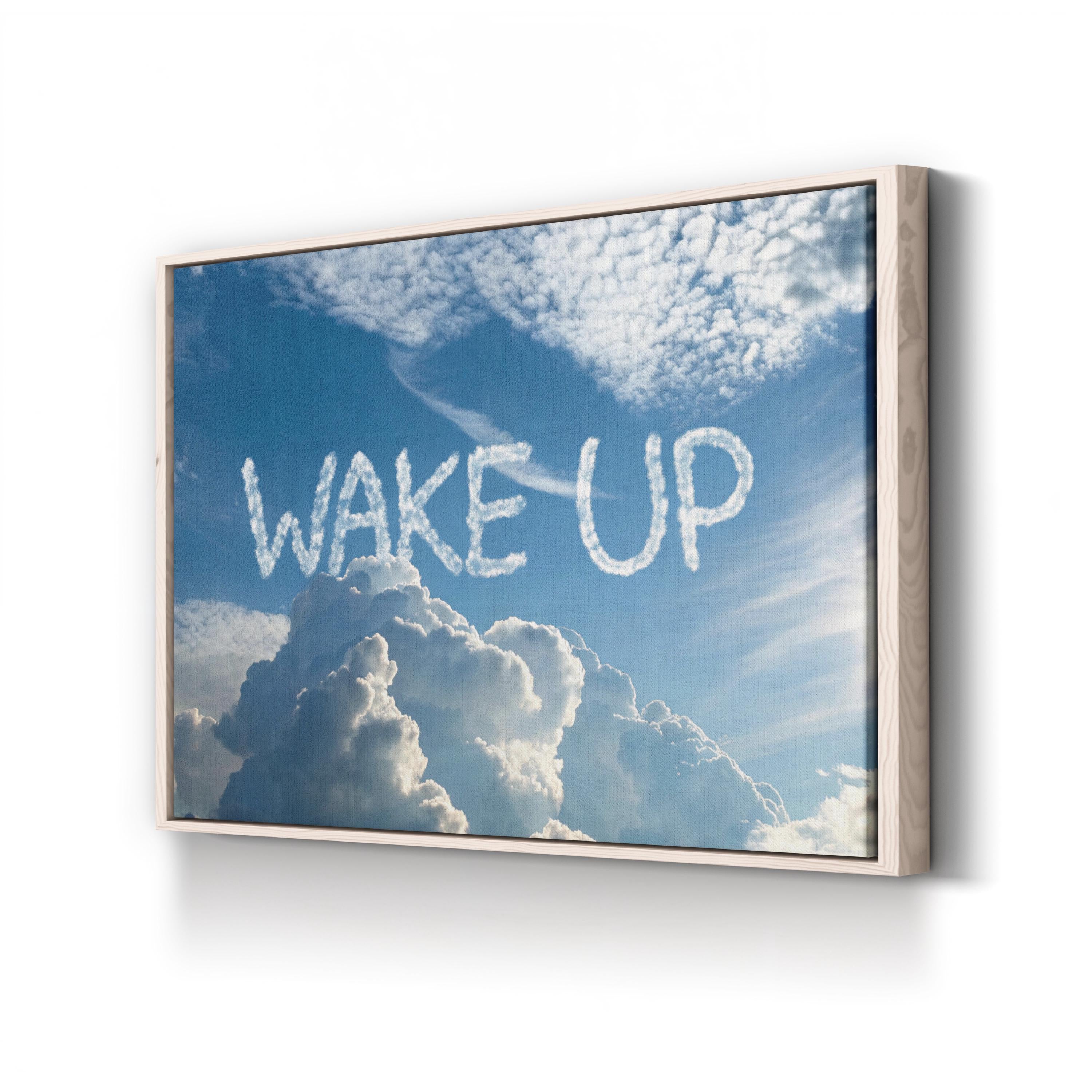 Wake Up Cloud Typography – Period Illustration Wall Art | Motivational Canvas Print