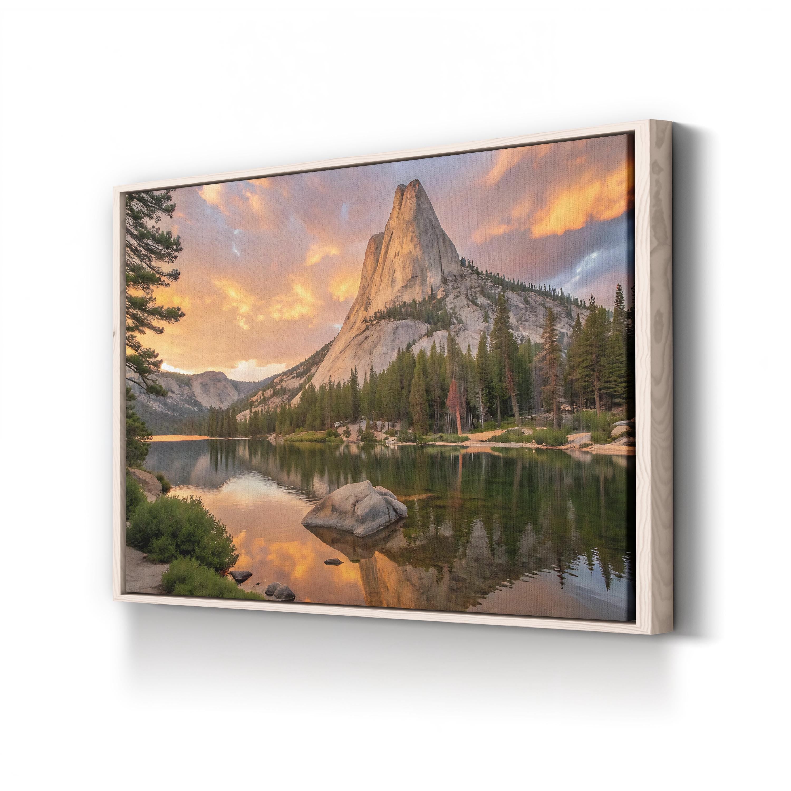Golden Sunrise Mountain — Yosemite National Park, California Canvas Wall Art
