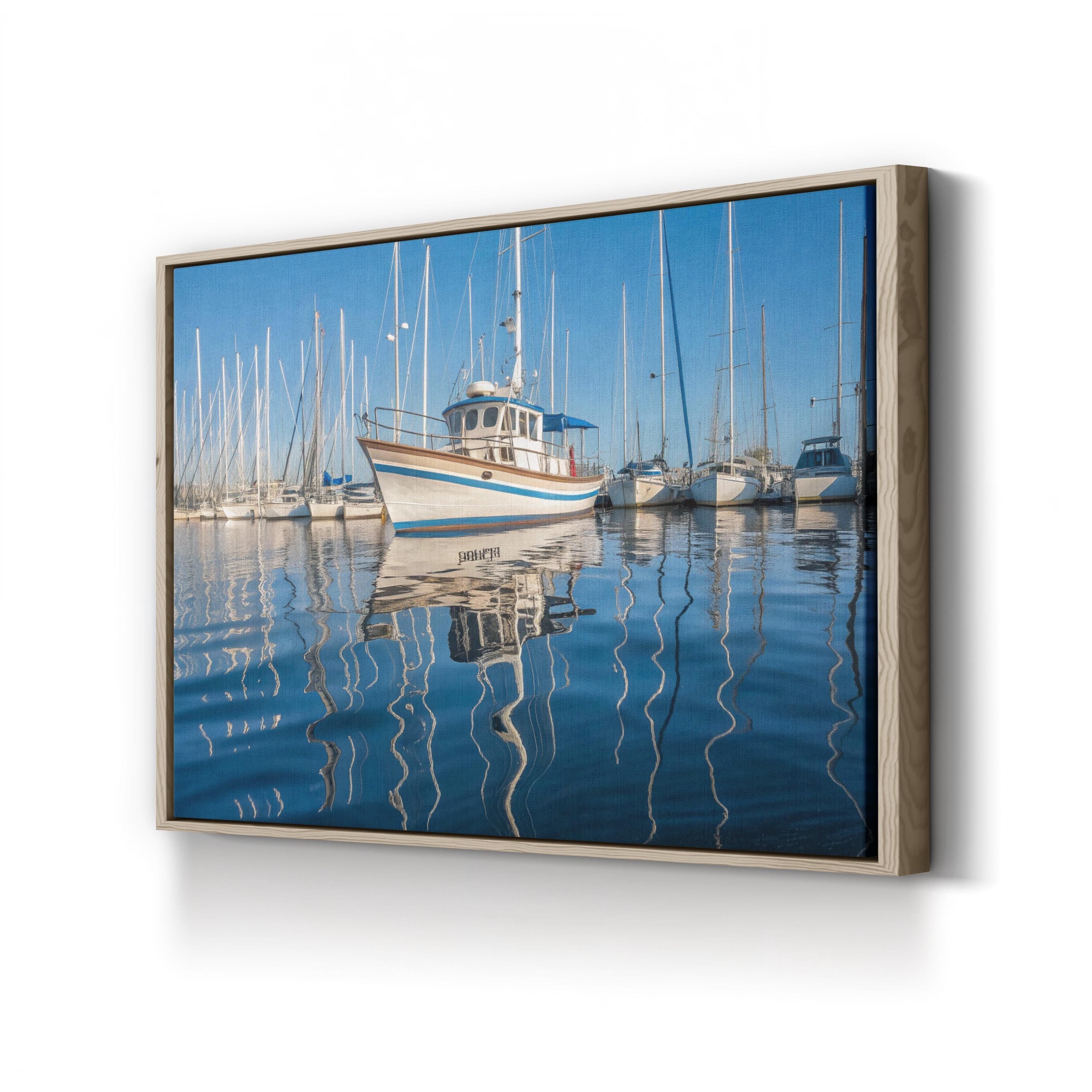 Abstract Ocean Canvas Print — Contemporary Coastal Harbor Wall Art